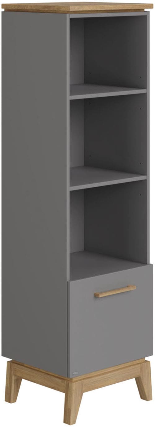 PAIDI Standregal "STIENE in Beige oder Grau, 3 offene Fächer, 1 Schublade mit Soft-Close" B/H/T ca. 48/161/40cm, modernes und langlebiges Regal mit Massivholz, Highboard