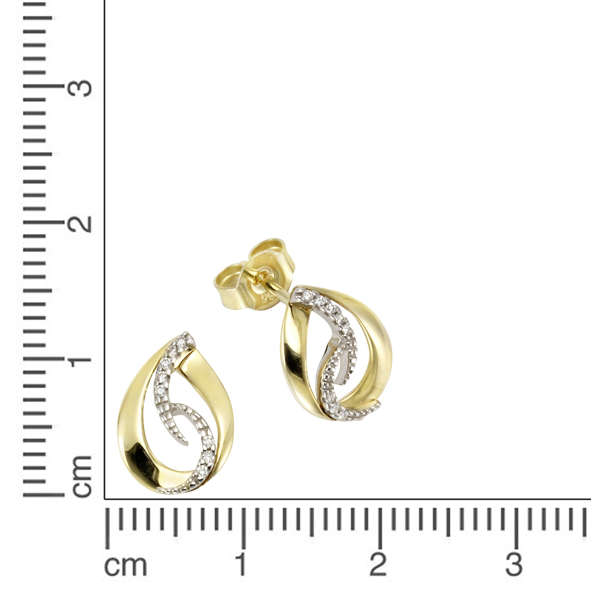 Orolino Paar Ohrstecker »Gold 585 zweifarbig mit 16 Brillanten zus. 0,06ct.«