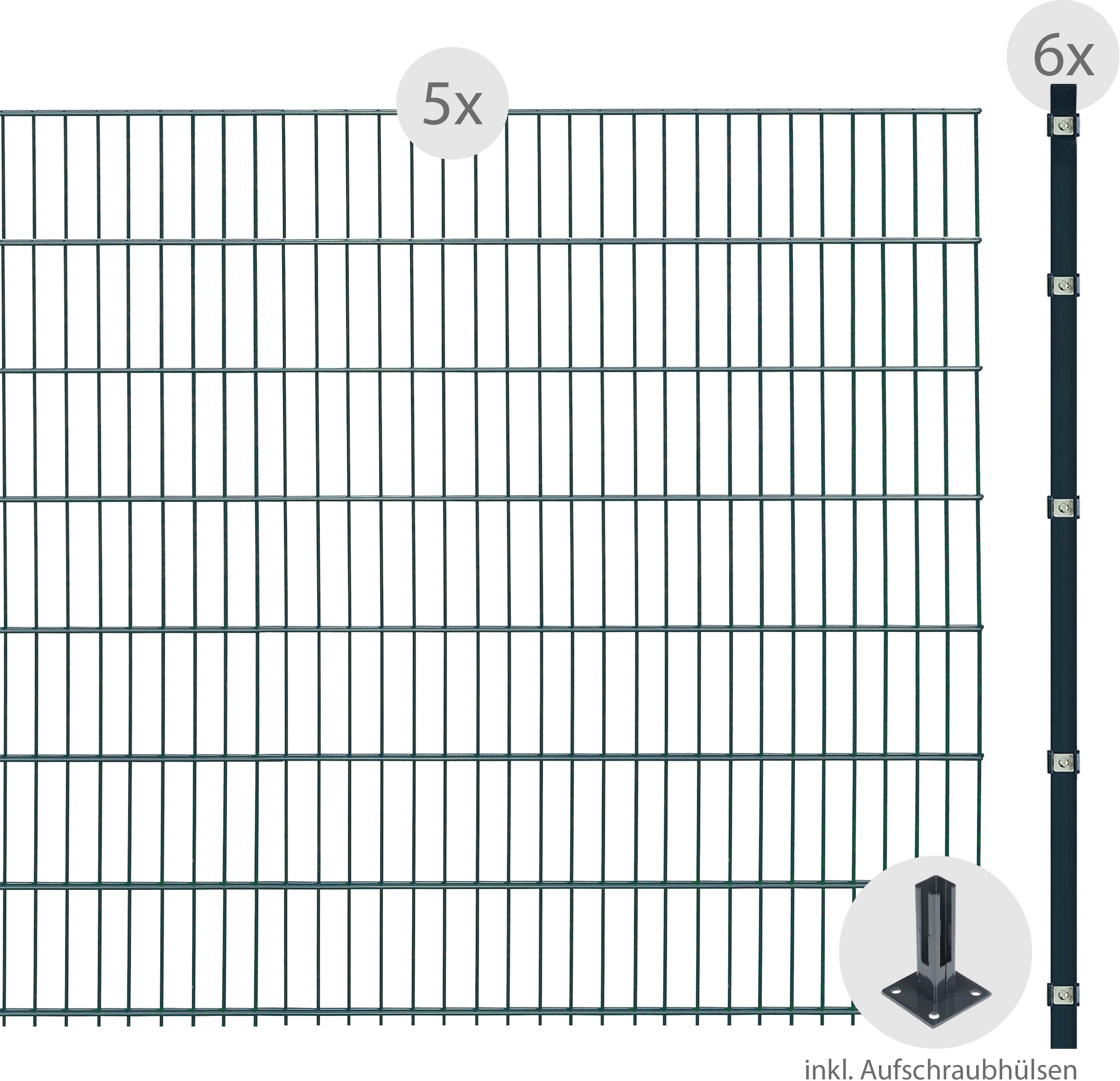 Arvotec Doppelstabmattenzaun "ESSENTIAL 143 zum Aufschrauben", Zaunhöhe 143 günstig online kaufen