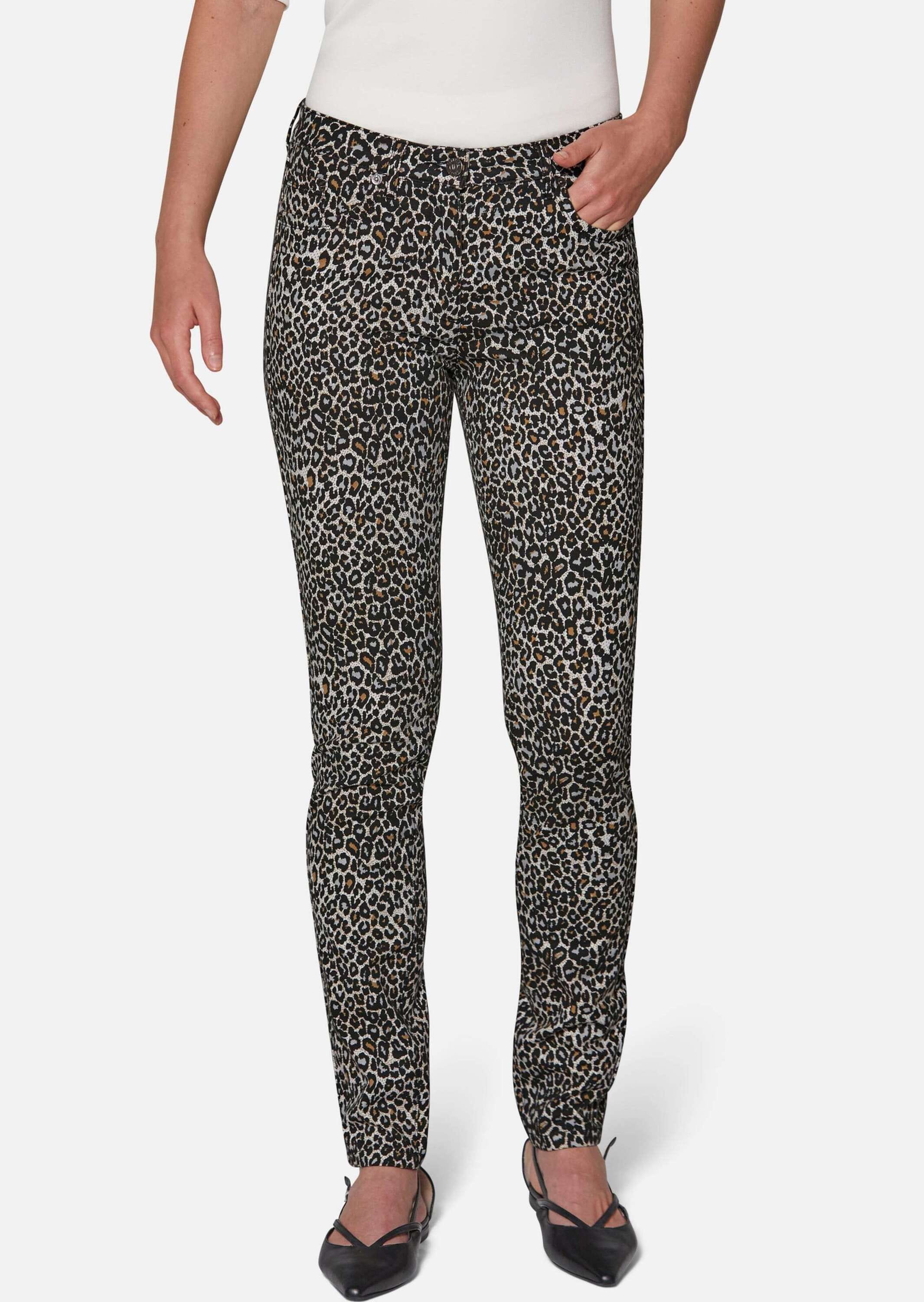 MADELEINE Regular-fit-Jeans »Druckhose Jeans mit Leomuster«