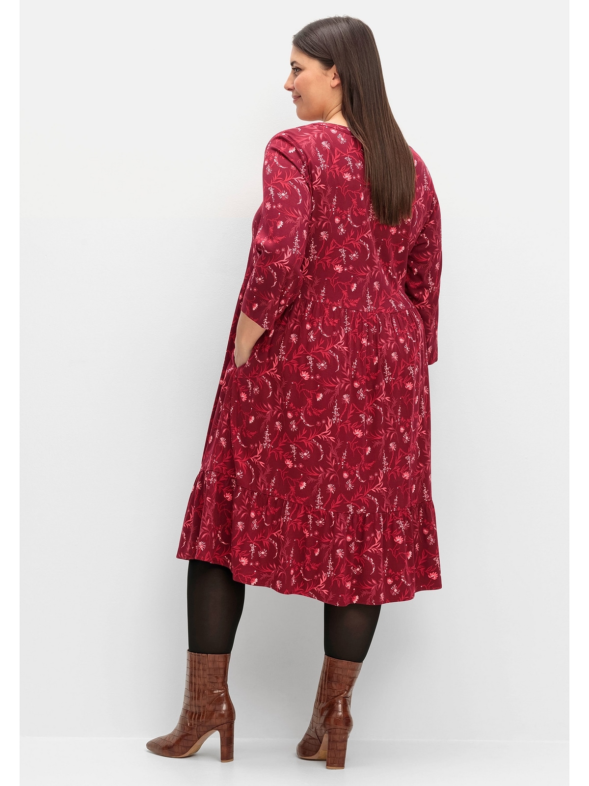 Sheego A-Linien-Kleid »Große Größen«, mit 3/4-Ärmeln