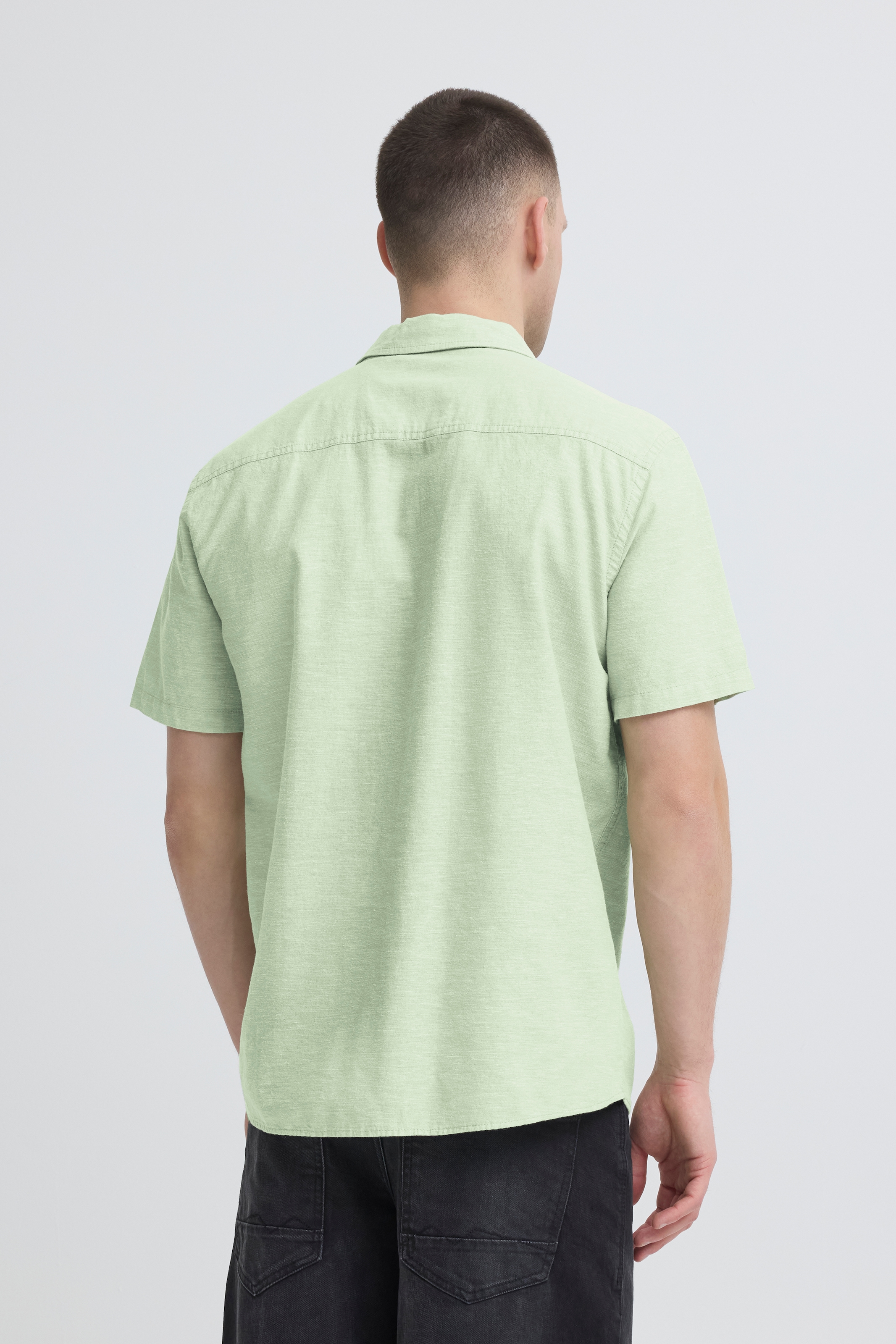 Blend Kurzarmhemd »BHABAN SHIRT PP NOOS« aus Baumwollmischung, mit Leinenoptik, Regular Fit, pflegeleicht