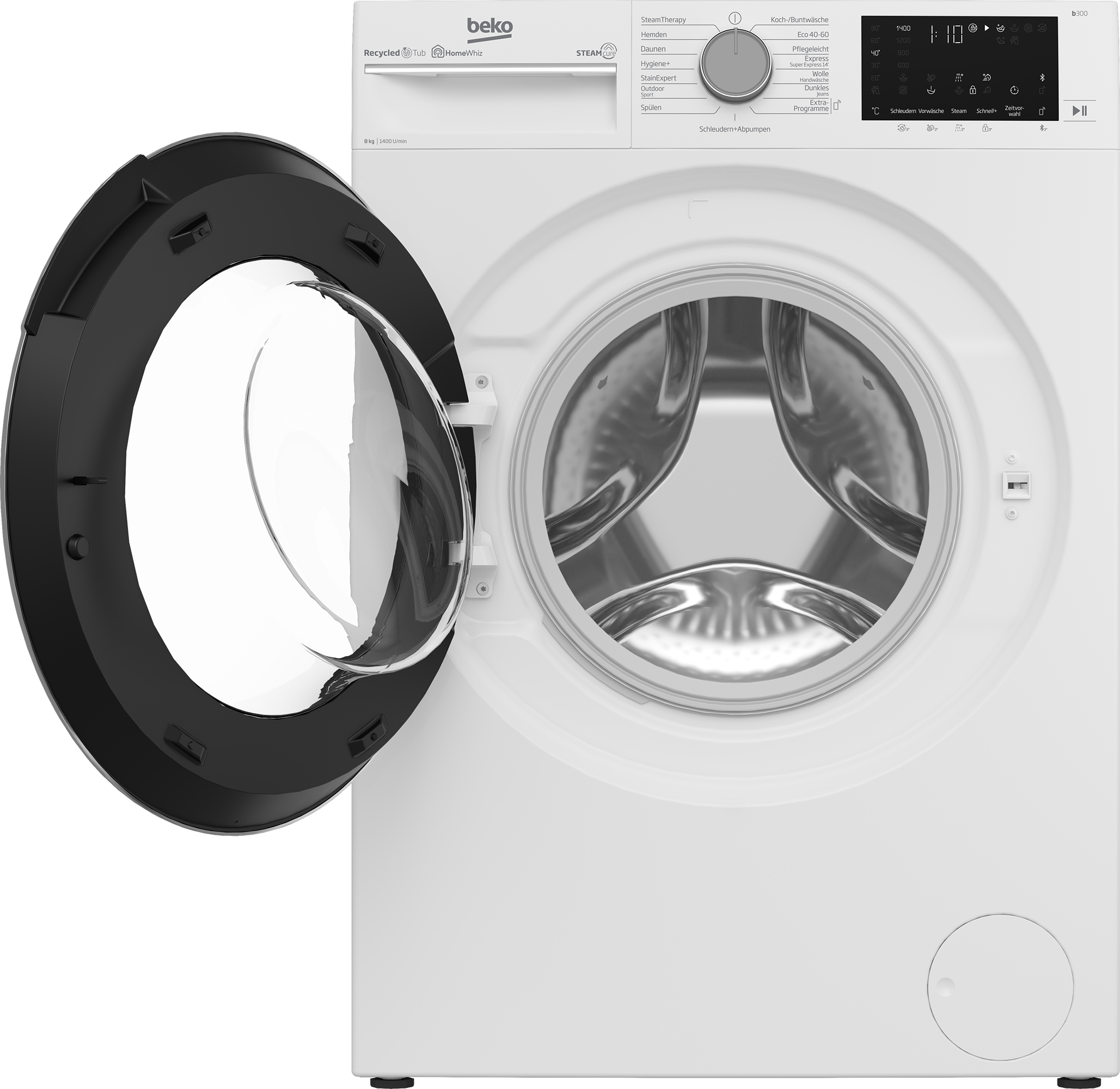 1400 U/min, | Waschmaschine, allergenfrei BEKO 99% - auf BAUR B3WFU58415W1, SteamCure kg, Raten 8 b300,