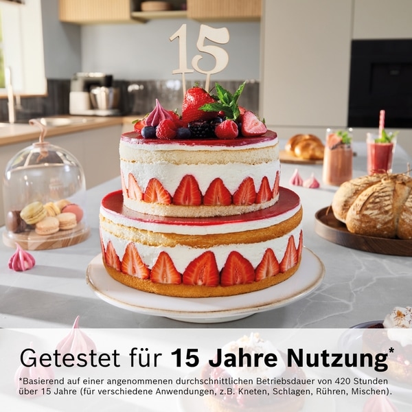 BOSCH Küchenmaschine »Serie 8, 9 Automatikprogramme, integrierte Waage, Timer, 6l Schüssel« Edelstahlschüssel, 3 Rührwerkzeuge spülmaschinenfest, 7 Stufen, 1800 W