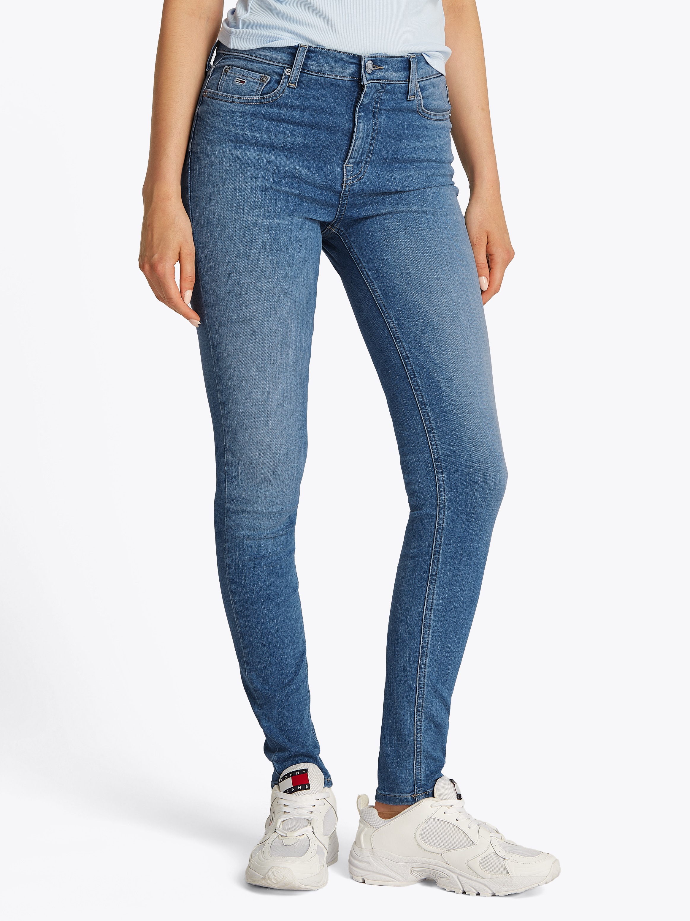 Tommy Jeans Skinny-fit-Jeans "NORA MR SKNY AH1280", mit Waschung, mit Logo- günstig online kaufen