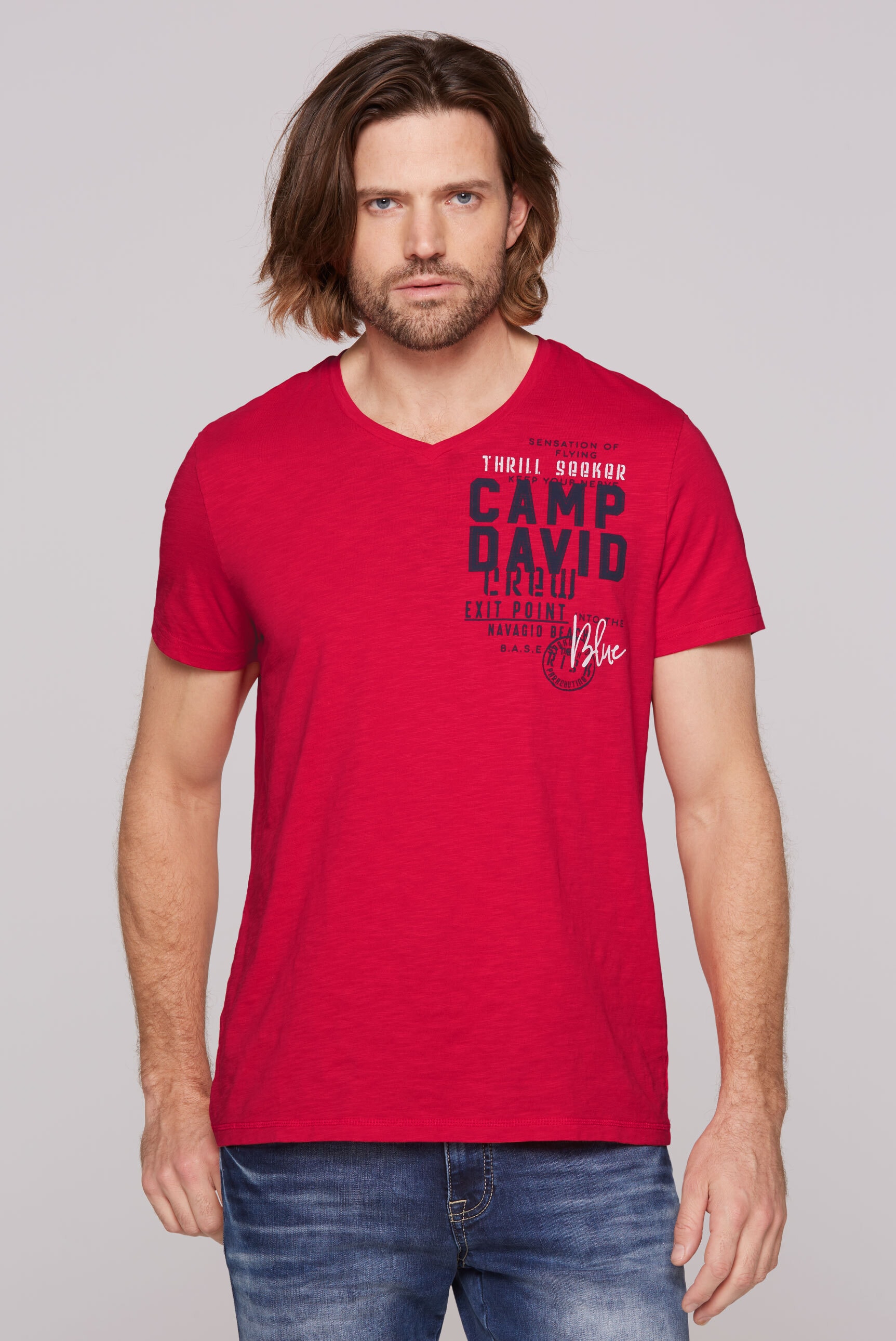 CAMP DAVID V-Shirt mit maskulinem V-Ausschnitt günstig online kaufen