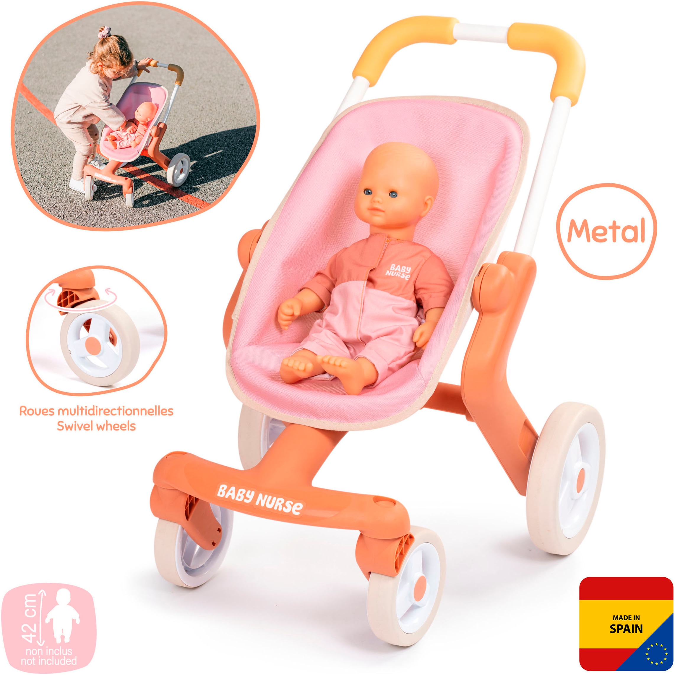 Smoby Puppenbuggy »Baby Nurse Pop«, Made in Europe