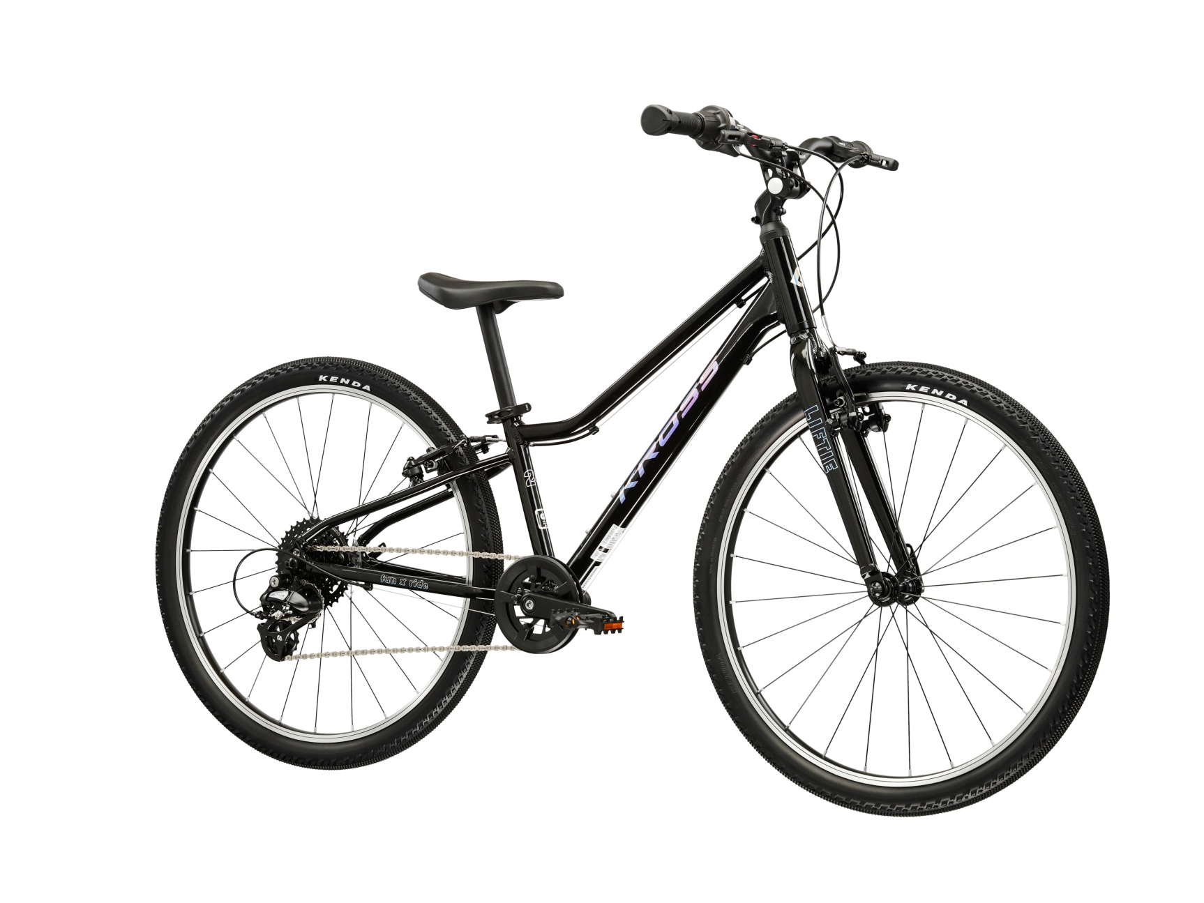 Kross Kinderfahrrad »KROSS Kinderrad 24" Lightweight Liftie 8 Gänge schwarz 2026« 8 Gang Shimano ALTUS RD-M310 Schaltwerk Kettenschaltung