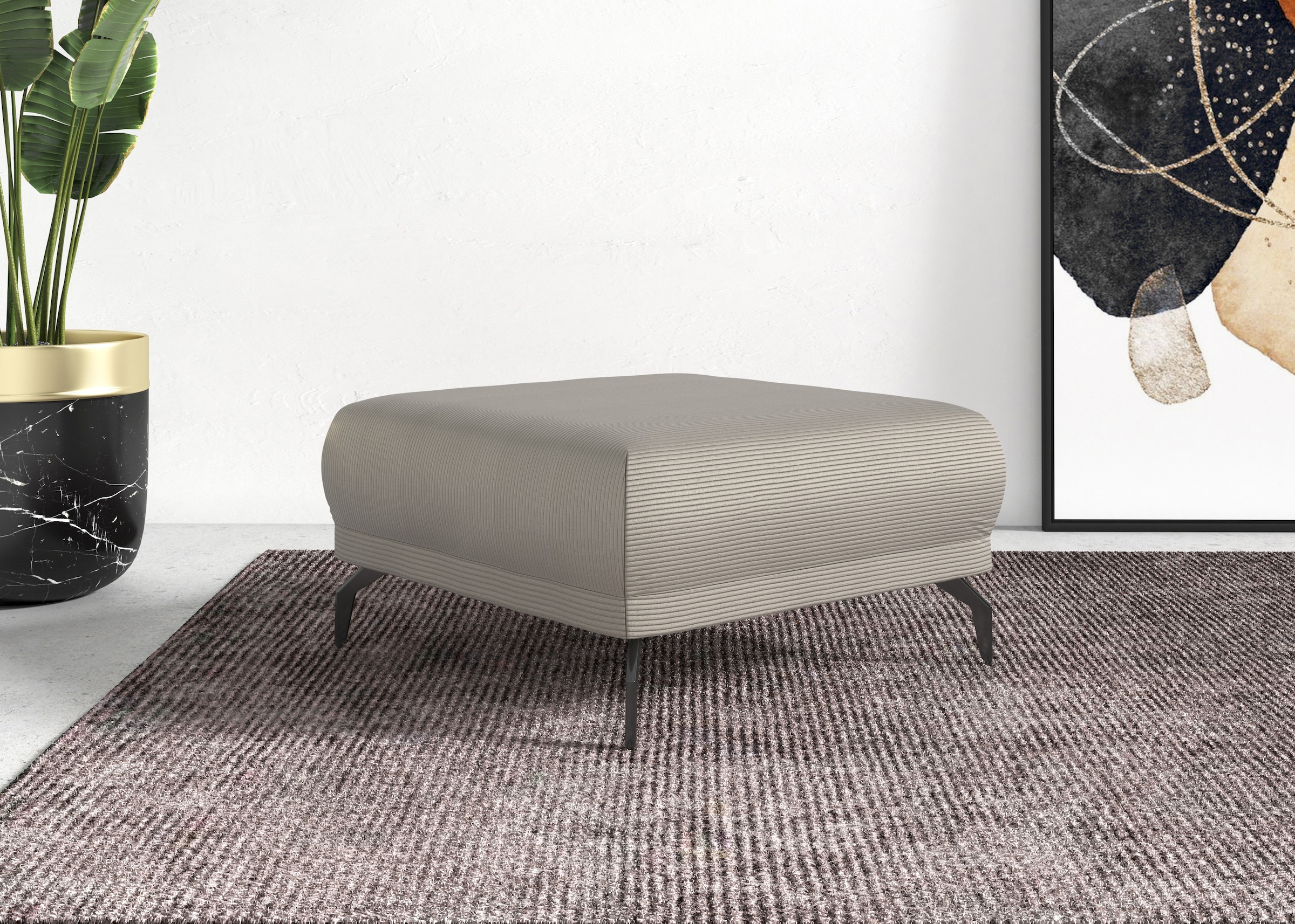 Home affaire Hocker "Coco" Cord-Bezug in 2 Ausführungen, Füßen 15 cm hoch günstig online kaufen