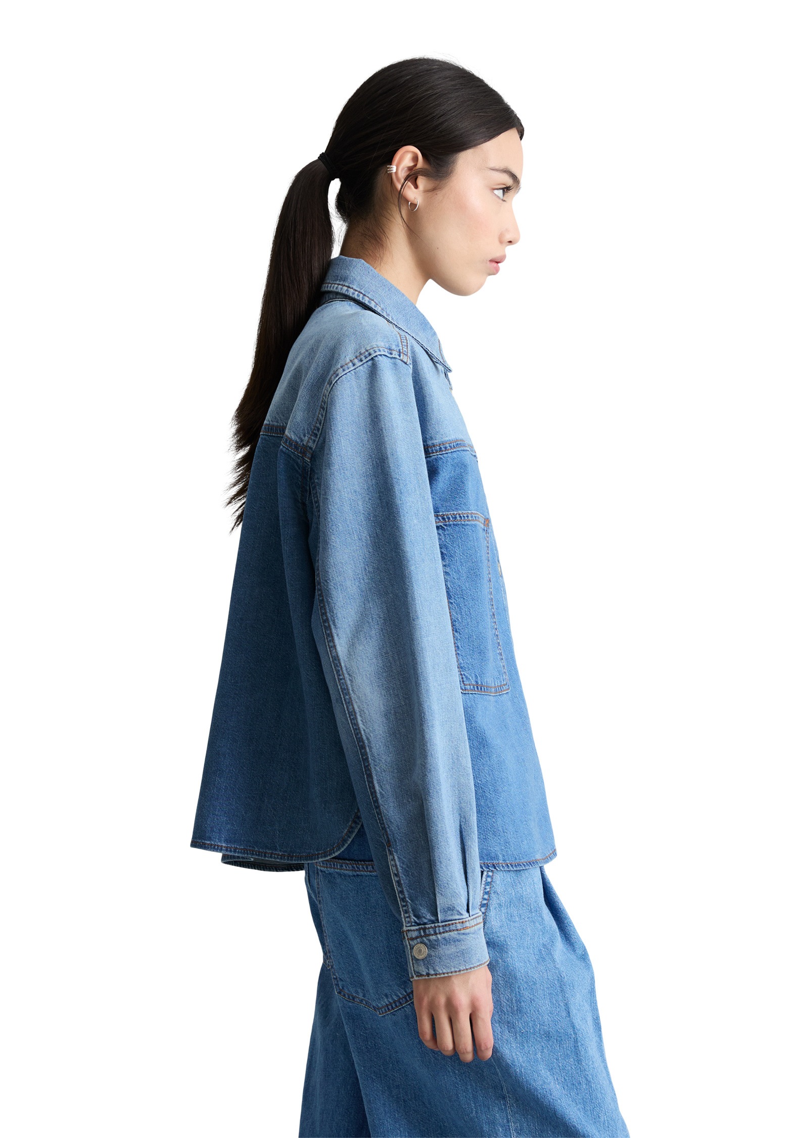 Marc OPolo DENIM Langarmbluse "mit Ananasblattfasern" günstig online kaufen