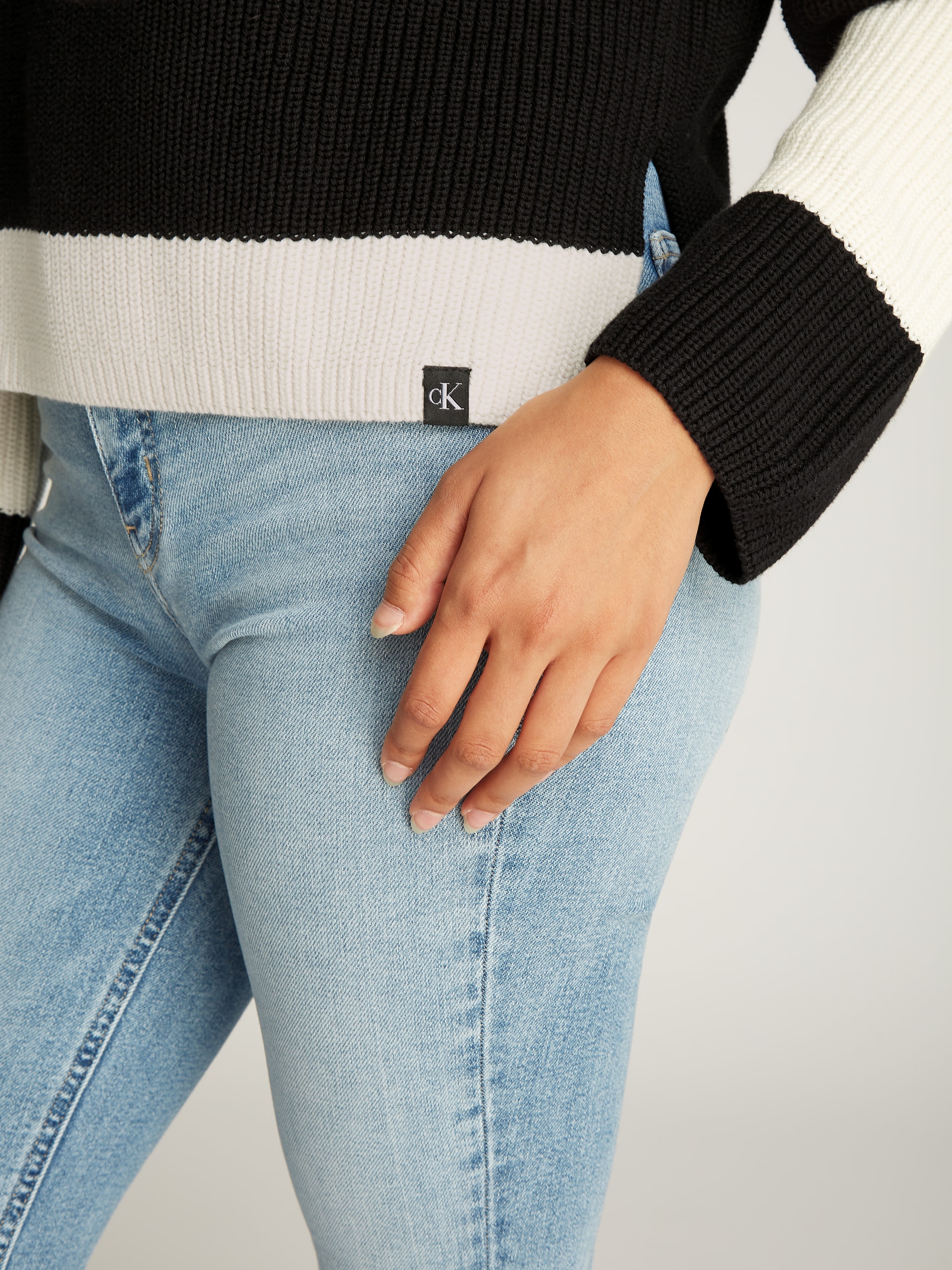 Calvin Klein Jeans Rollkragenpullover »CHUNKY LOOSE HIGH NECK SWEATER«, mit Logopatch