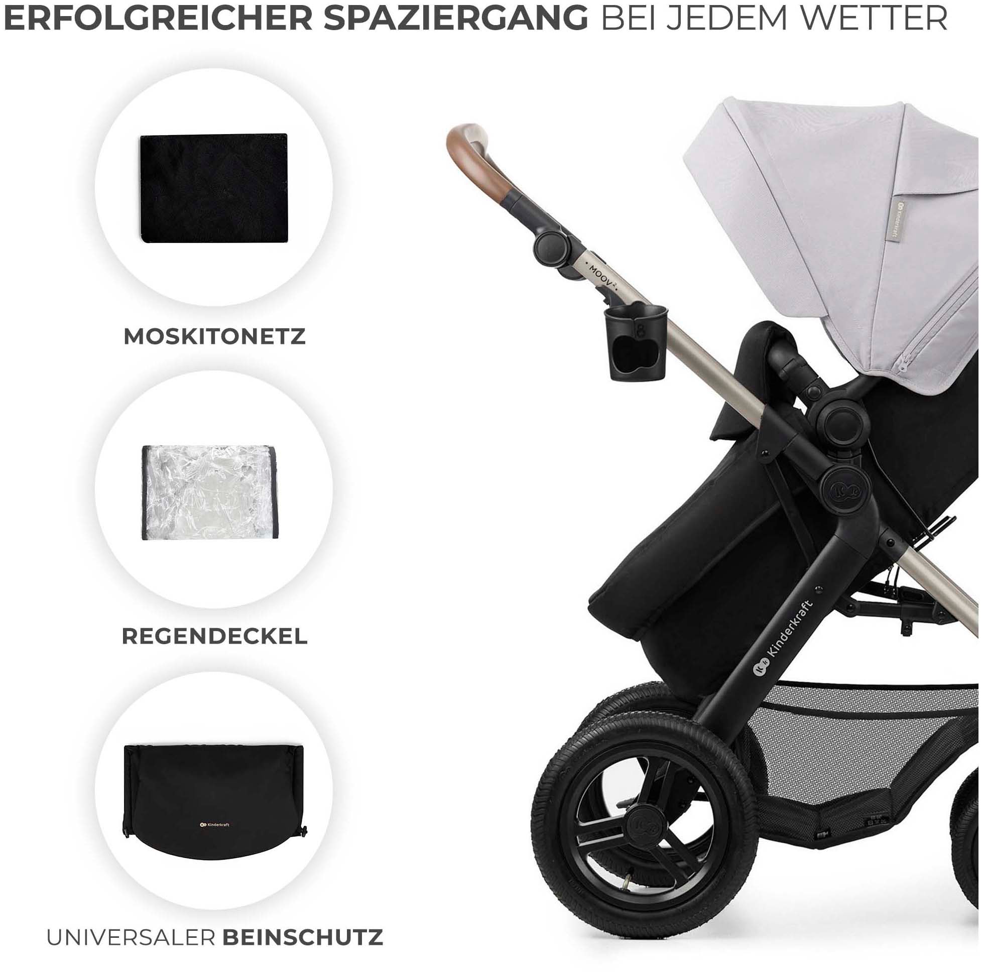 Kinderkraft Kombi-Kinderwagen »MOOV 2 Air 3IN1« 27 kg mit Luftreifen