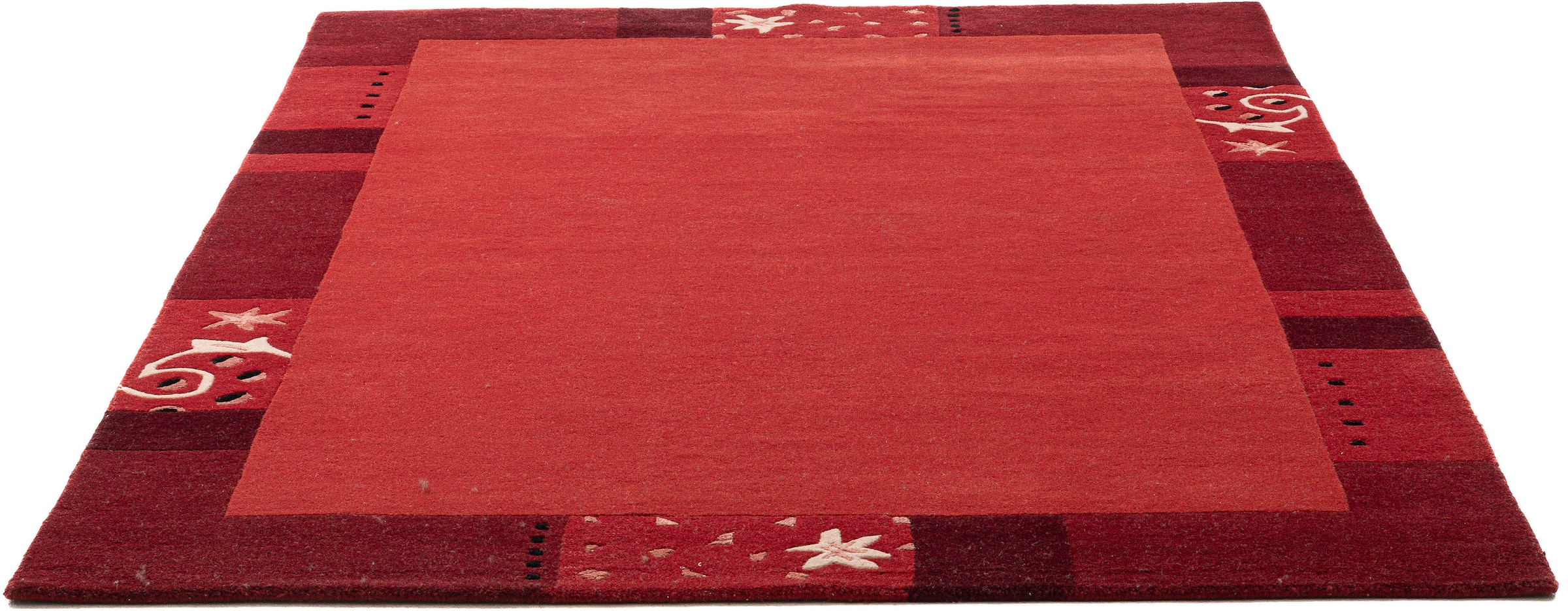 THEKO Wollteppich Wolle, | mit »Royal & Ganges«, Bordüre, reine rechteckig, BAUR ideal Rechnung auf Schlafzimmer Wohnzimmer im