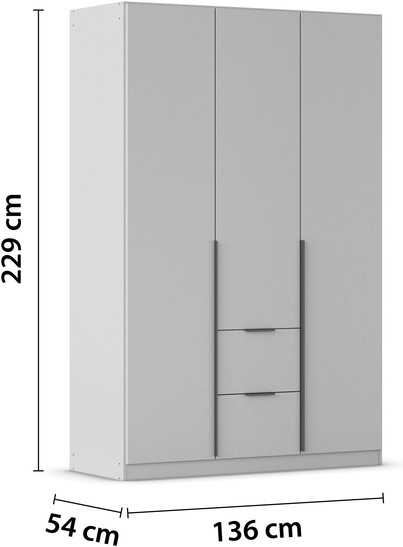 rauch Drehtürenschrank »Kleiderschrank Schrank Garderobe AGORDO mit Dekor- oder Hochglanzfront«, (in zwei Griff-Farben mit Dekor- oder Hochglanzfront), mit Außenschubkästen, in 6 Breiten und 2 Höhen MADE IN GERMANY
