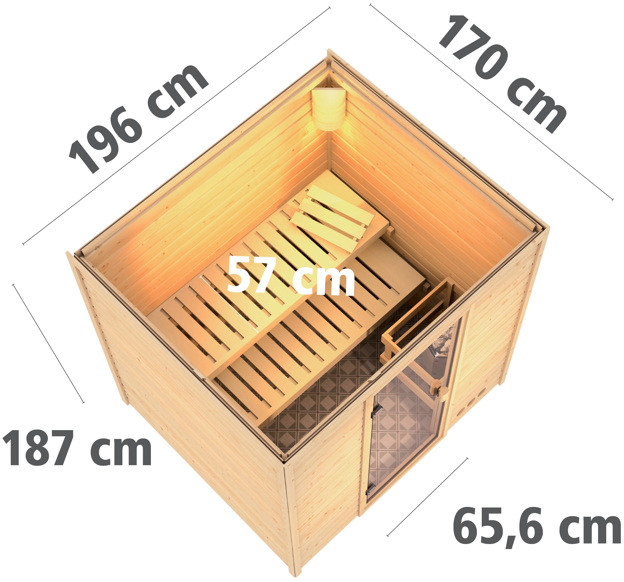 welltime Sauna »Ricky«, ohne Ofen