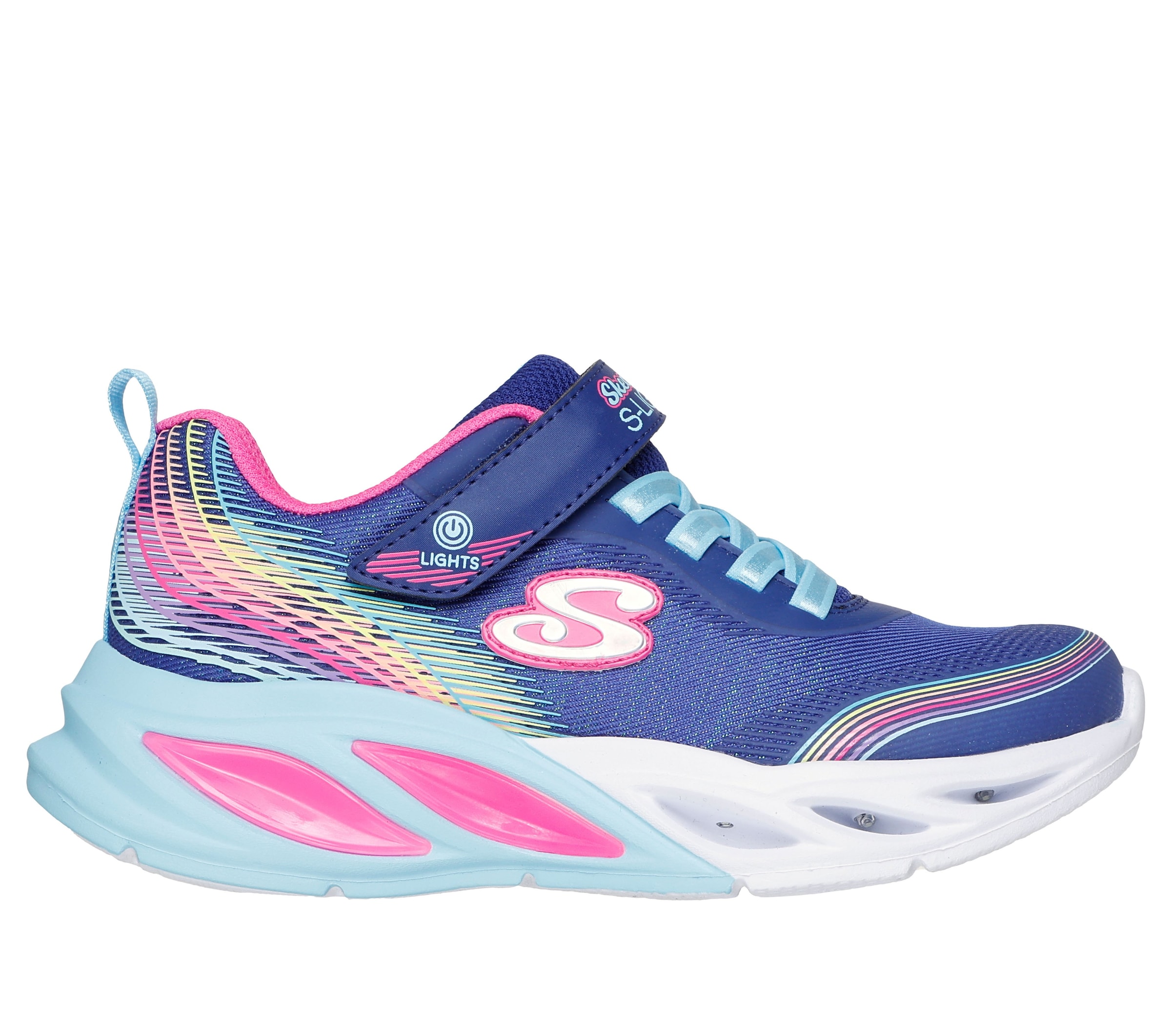 Skechers Sneaker »COSMIC GLOW LIGHTS«  Sportschuh mit Klett, Größenschablone zum Download