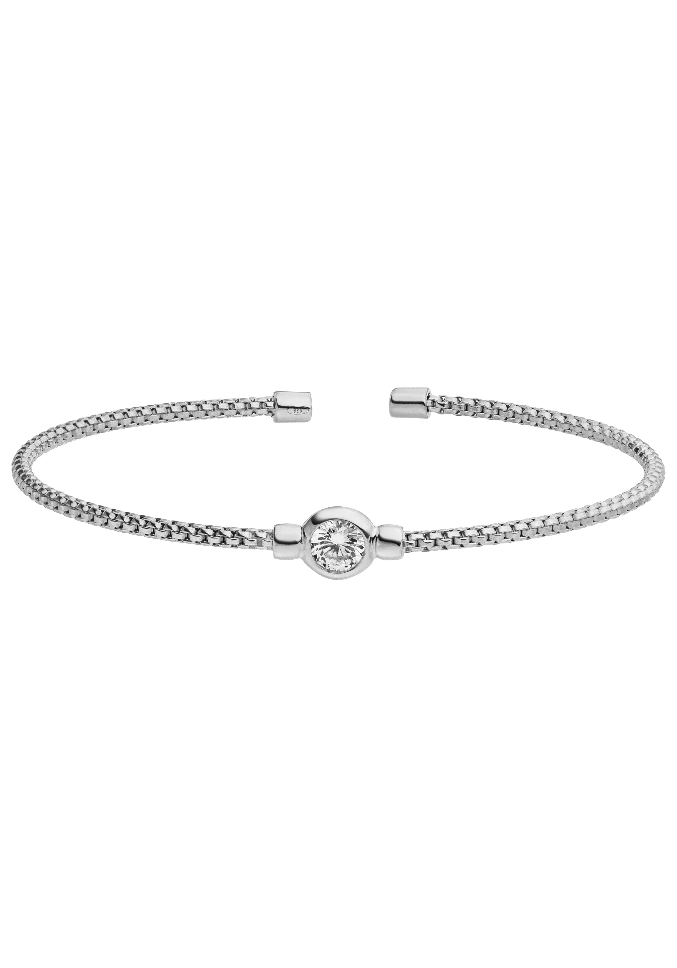 JOBO Armspange »offener Armreif« 925 Silber mit Zirkonia 17,5 cm