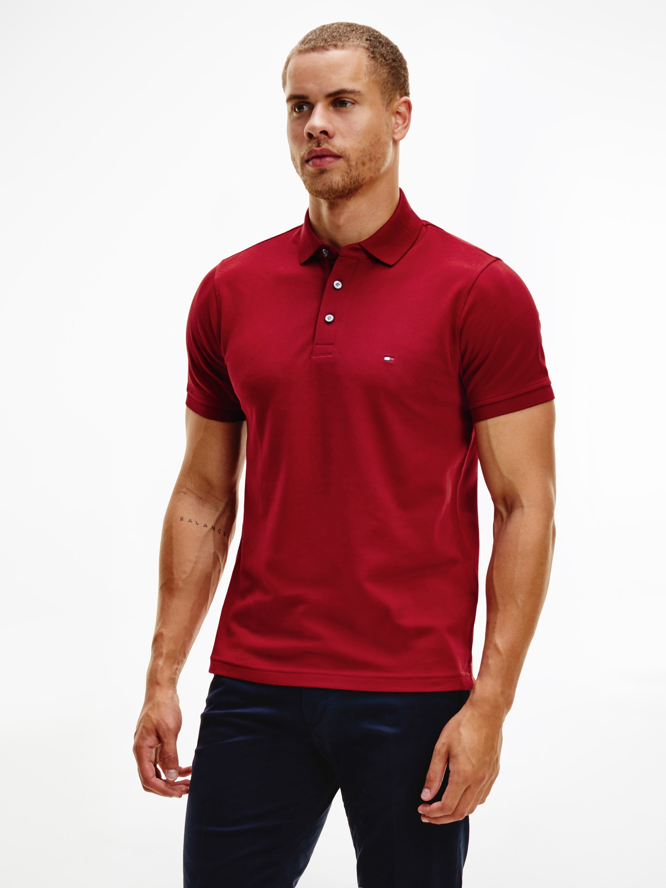 Tommy Hilfiger Poloshirt "1985 SLIM POLO", Markenstickerei, aus Baumwoll-Pi günstig online kaufen