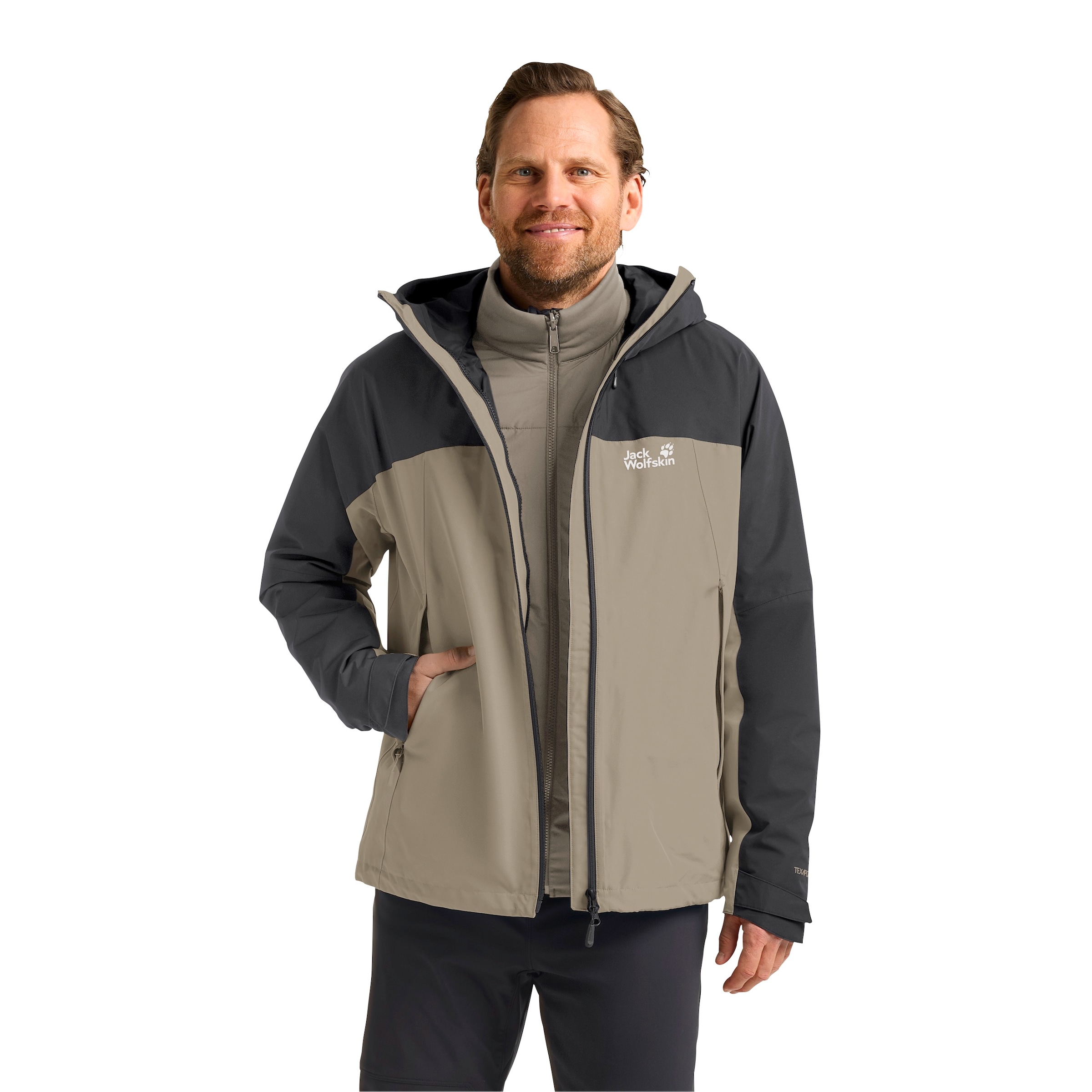 Jack Wolfskin Funktionsjacke, 3in1, wasserdicht, Übergangsjacke