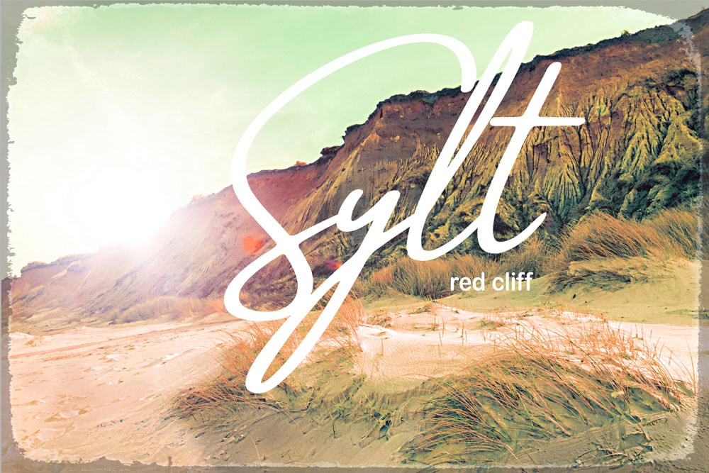 queence Metallbild "Sylter Red Cliff", Schriftzüge-Schriftzug-Meer-Strand, günstig online kaufen