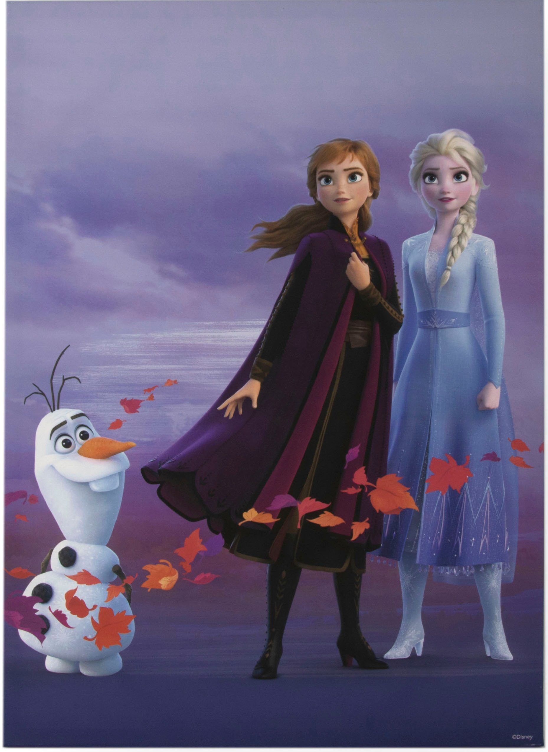 Disney Leinwandbild "Frozen Elsa, Anna & Olaf", (1 St.)