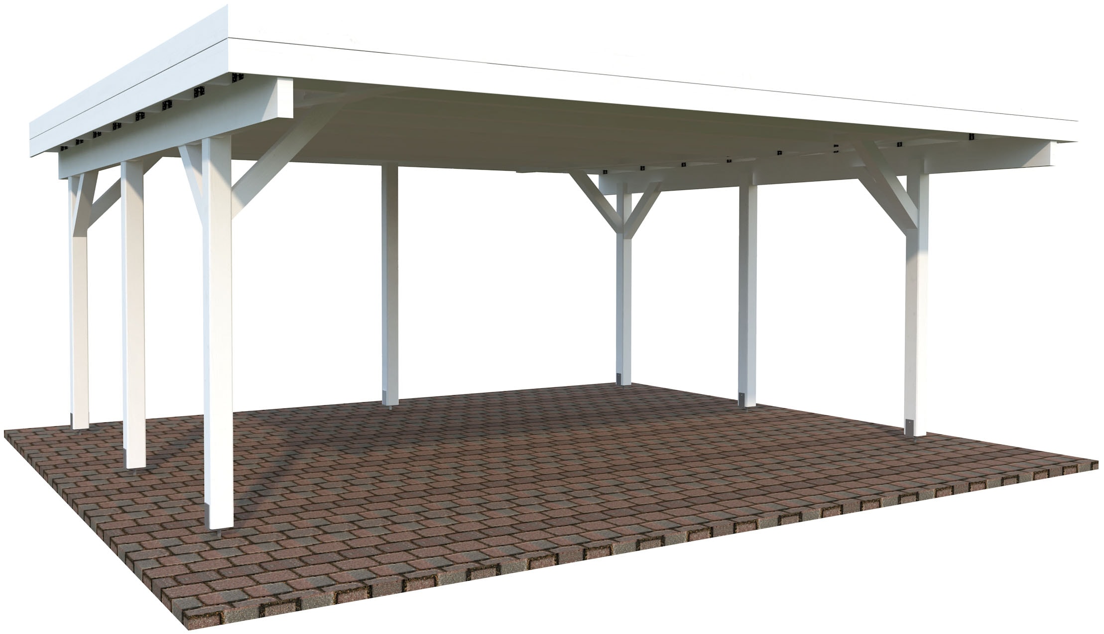 Palmako Doppelcarport "Karl" Massivholz 531 cm weiß/weiß