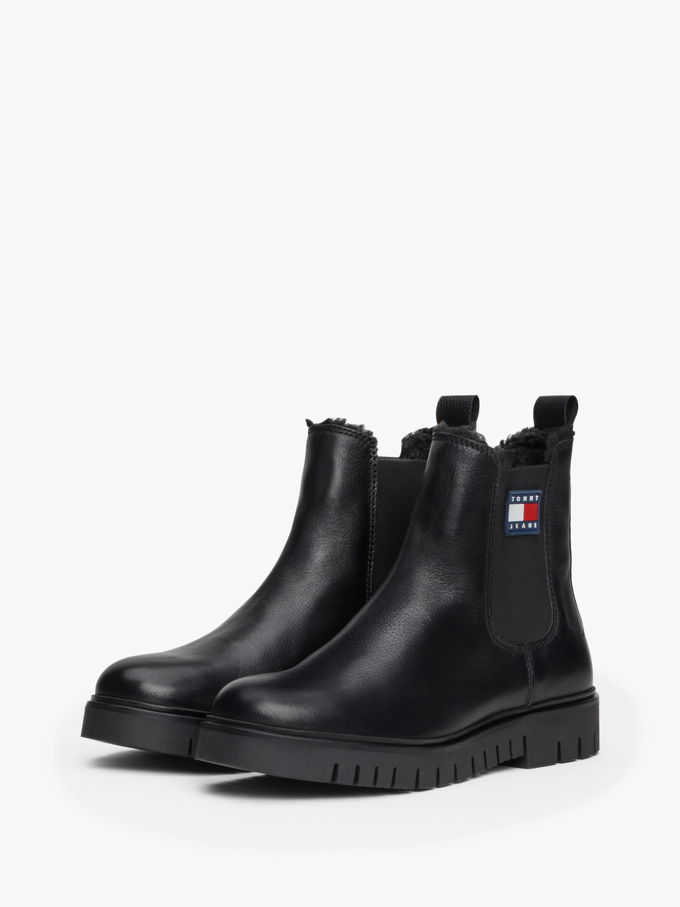 Tommy Jeans Winterboots »TJW CHELSEA BOOT WL«, Blockabsatz, Plateau, Chelseaboots, Schlupfschuh mit seitlichem Logo