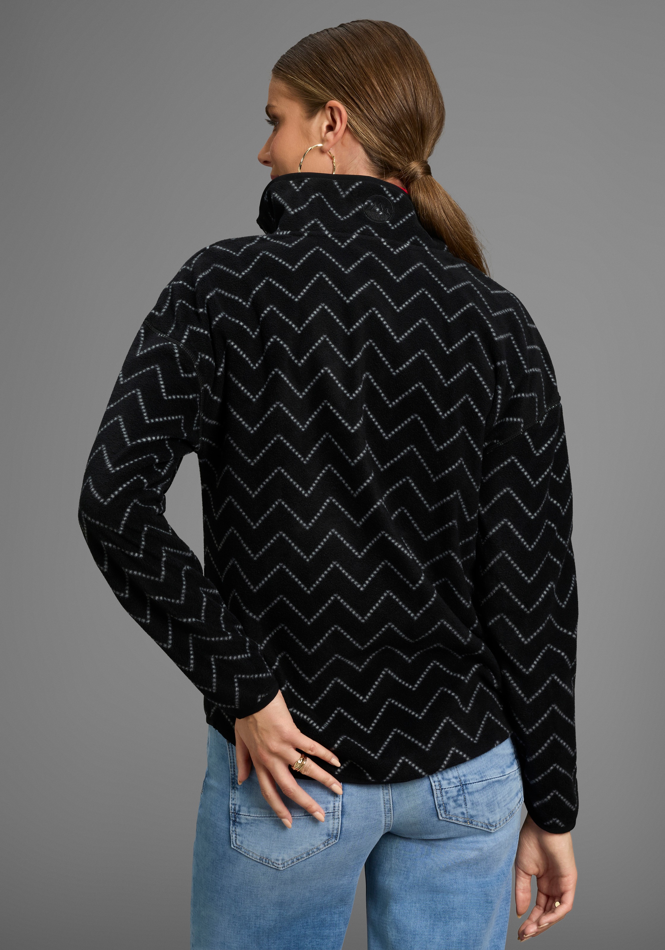 Polarino Fleecepullover, mit Colourblocking-Optik, mit Kängurutasche, aus F günstig online kaufen