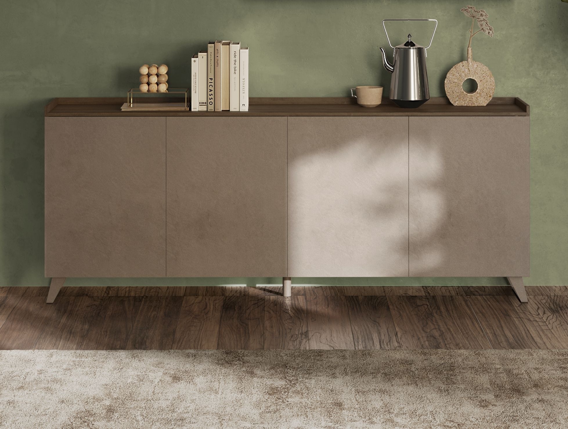 Home affaire Sideboard "Tray, Breite 241, Kommode mit 4 Türen" "Tablet", Pu günstig online kaufen