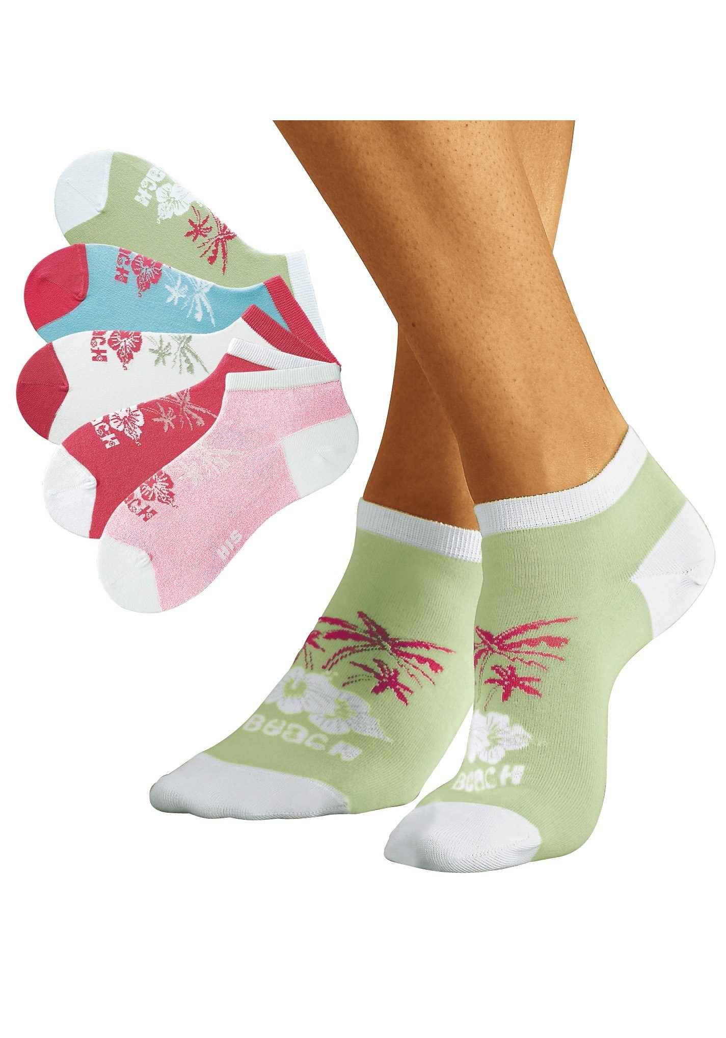 H.I.S Sneakersocken Packung, 5 Stk. tlg. im farbenfrohen Hawaii Design günstig online kaufen