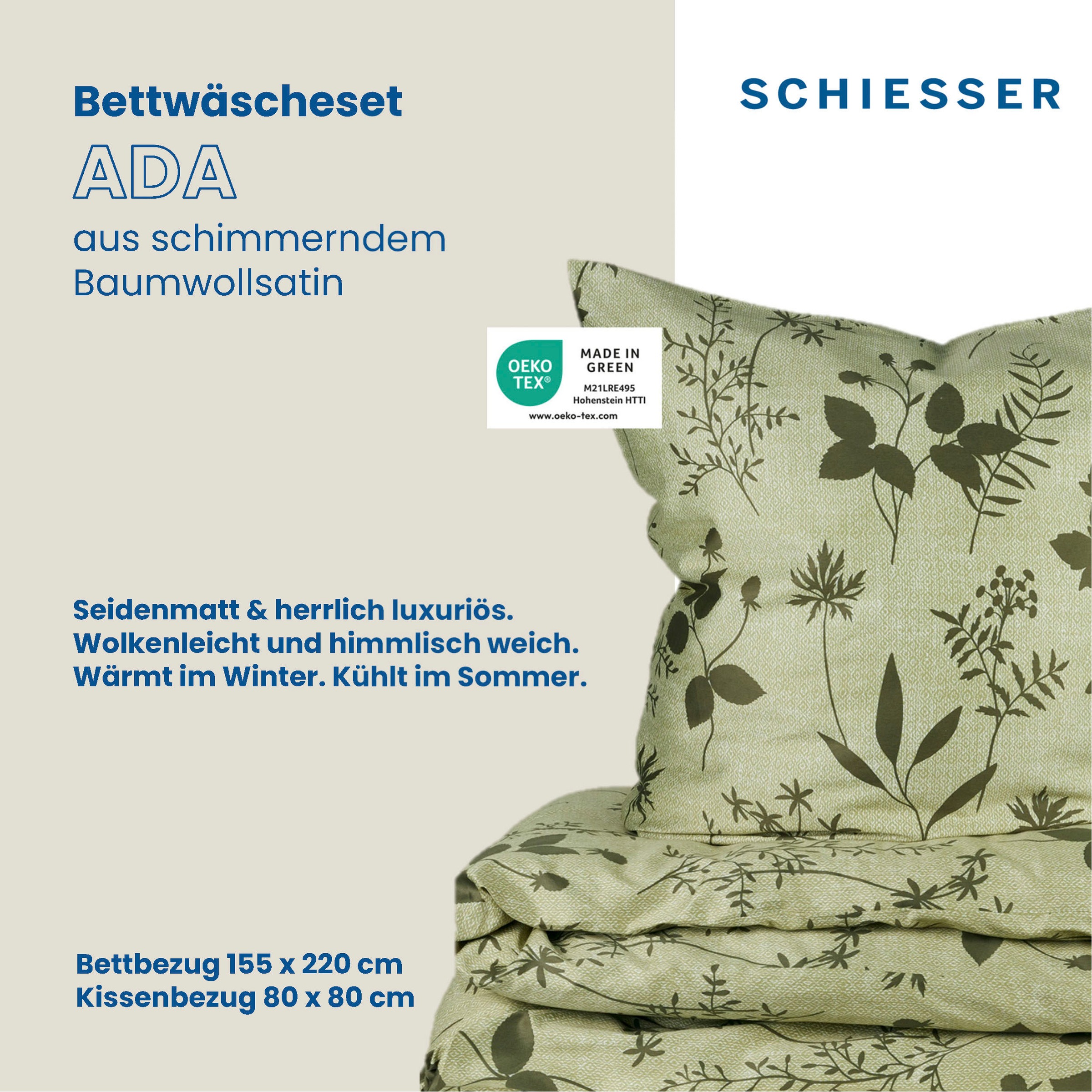 Schiesser Bettwäsche »Ada«, (2 tlg.), Botanikprint