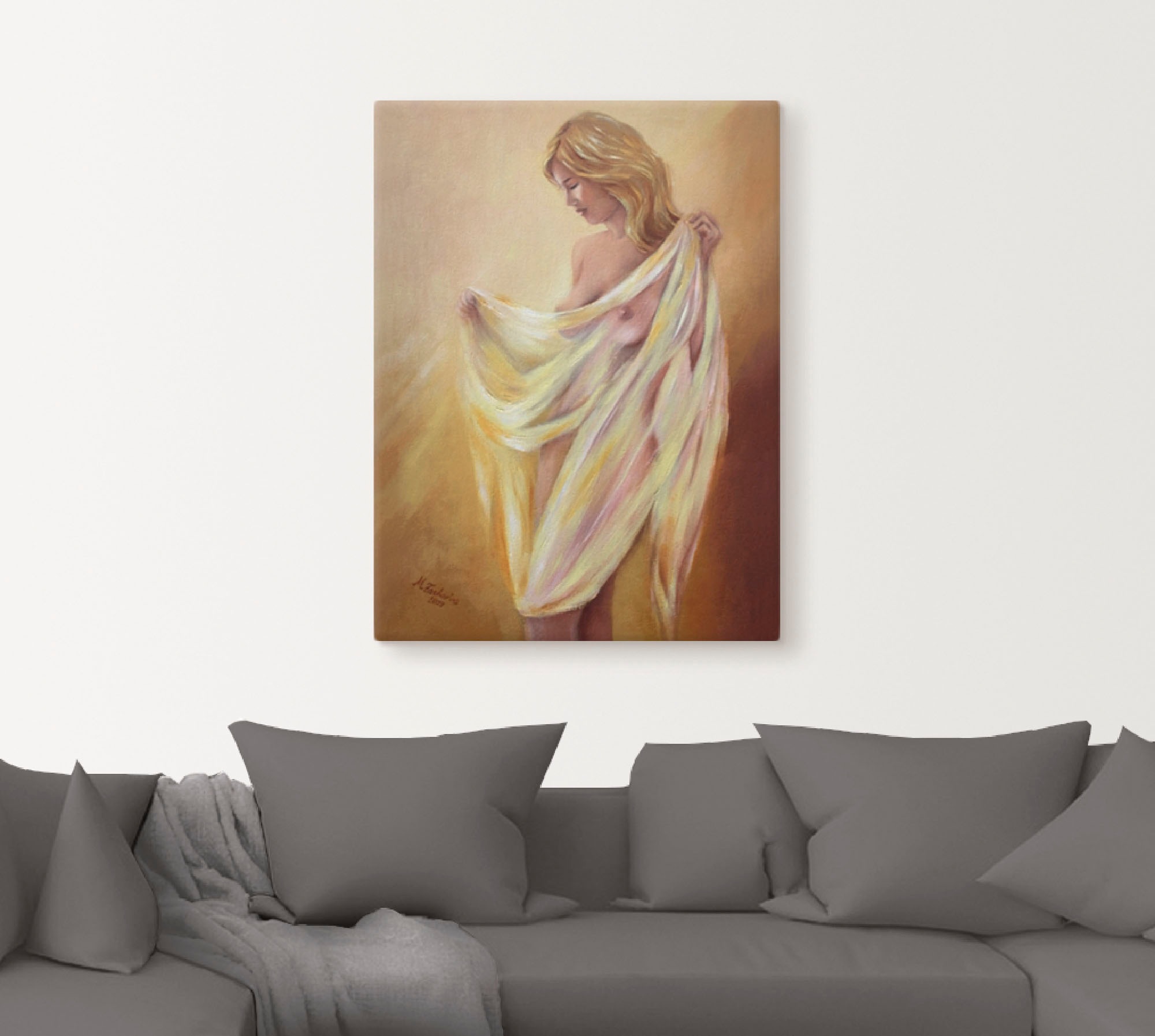 Artland Wandbild "Akt mit Tuch" Frau 1 Stk. tlg. als Leinwandbild, Poster, günstig online kaufen