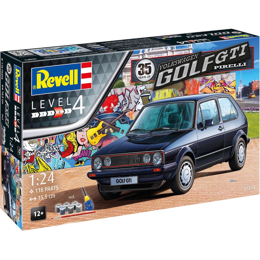 Revell® Modellbausatz »Model Set 35 Jahre VW Golf GTI Pirelli«, (Set), 1:24, Made in Europe