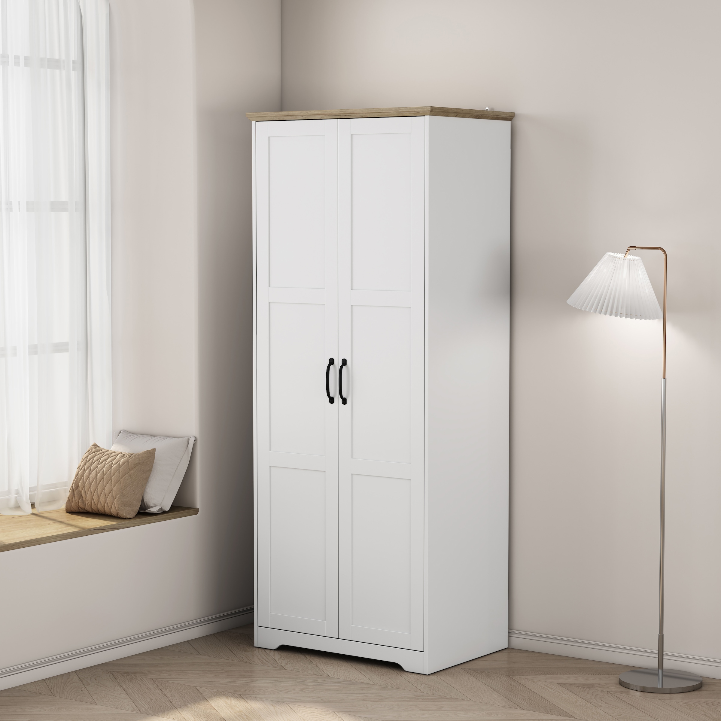 OTTO home Kleiderschrank »Emmilia Schrank Schlafzimmerschrank im Landhaus Design« Landhaus Schrank mit  2 Türen in Breite 82,7cm, Höhe 2m