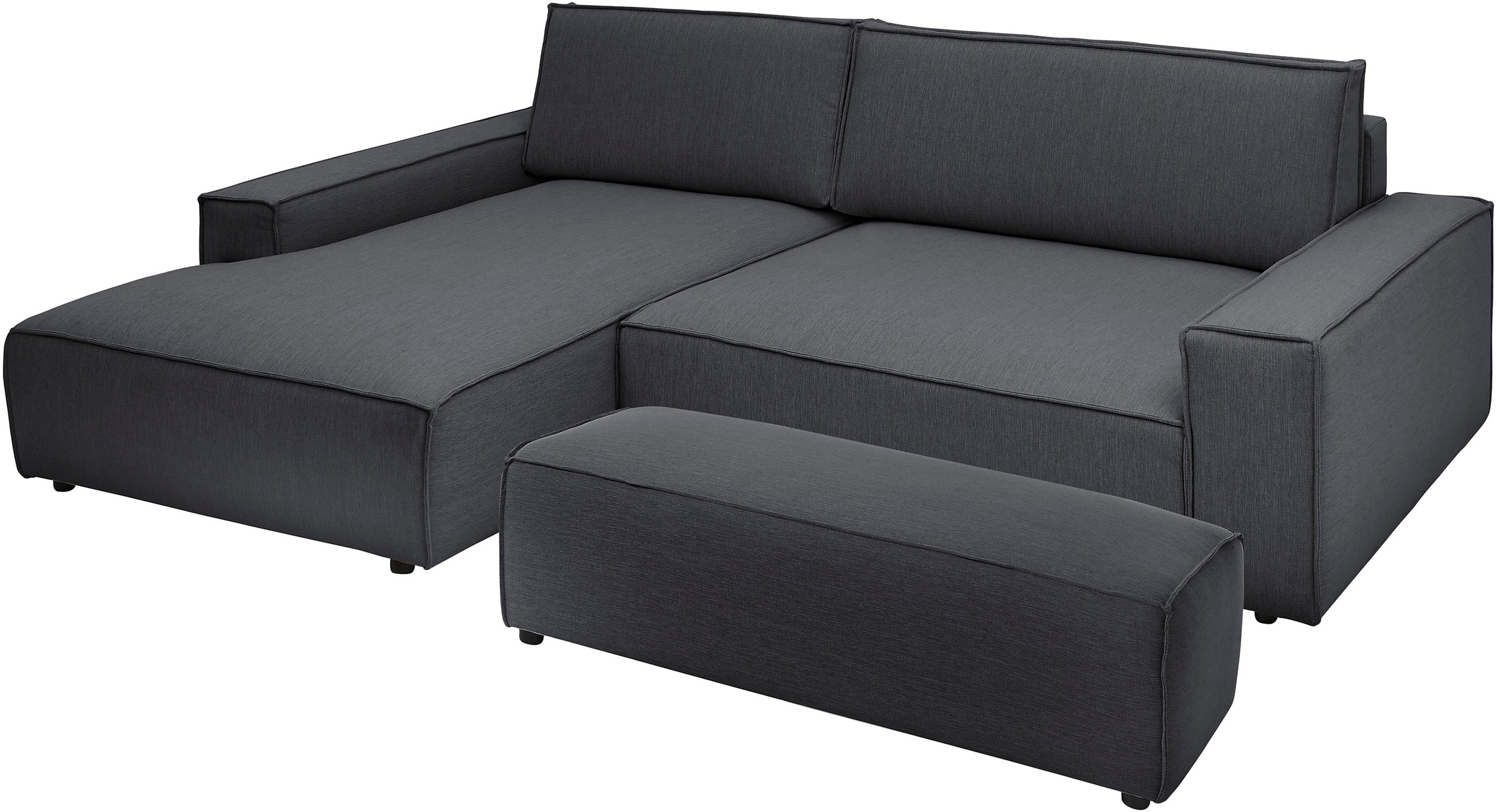 Home affaire Polsterecke »NEU: SHERWOOD XXL tief, L-Form mit Schlaffunktion, Big-Sofa mit Hocker«, (Set, 2 St.), stellbar zum Schlafsofa (Krokodilverbinder), Cord, Leinenoptik