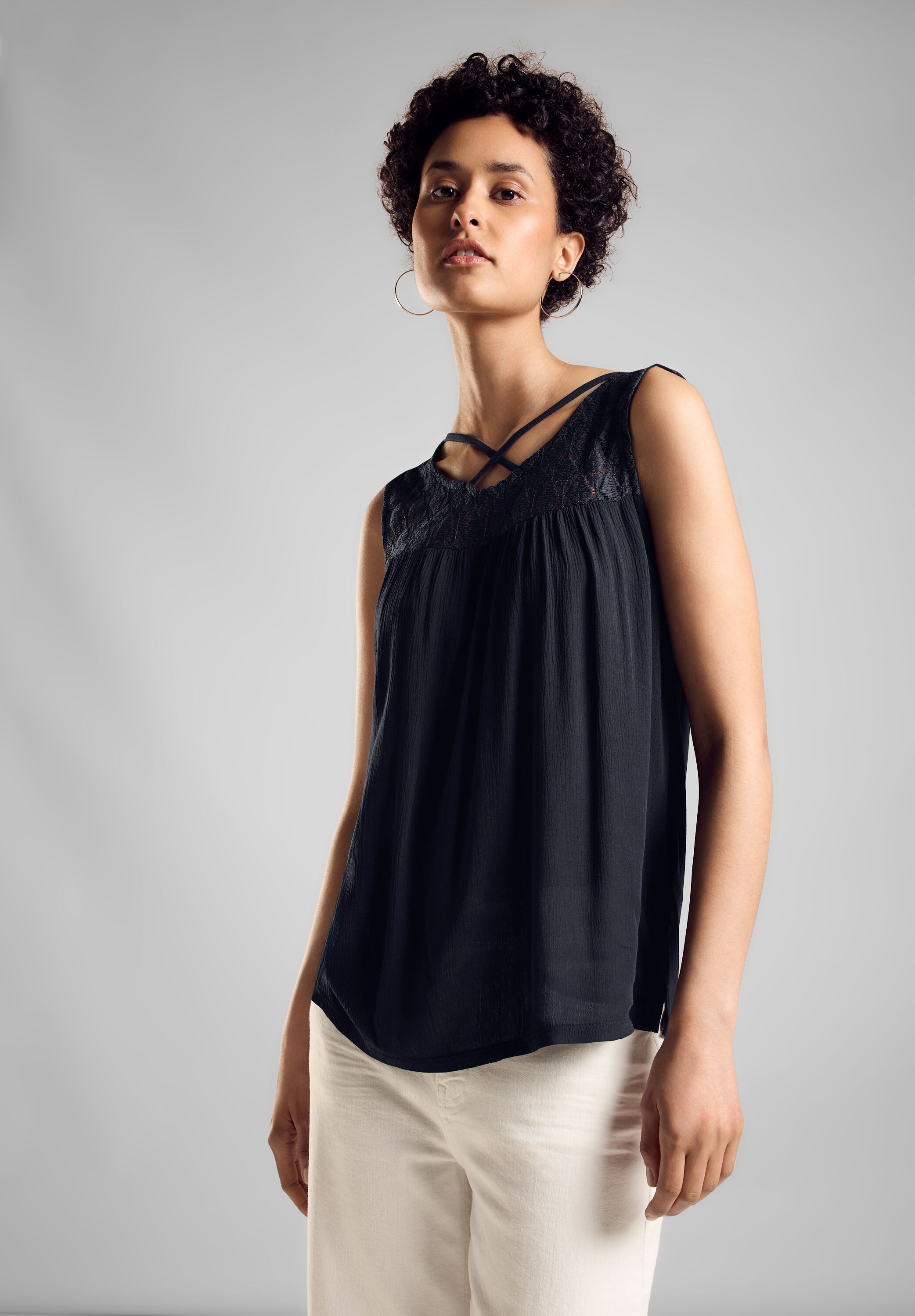 STREET ONE Shirttop, mit Spitze