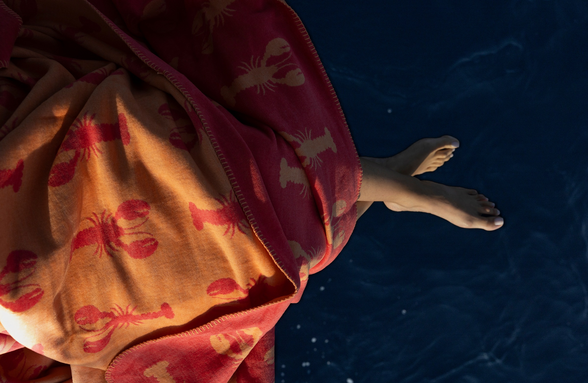 PAD Wohndecke "LOBSTER" Made in Europe, Wendefunktion, gestreift, Motiv Hum günstig online kaufen