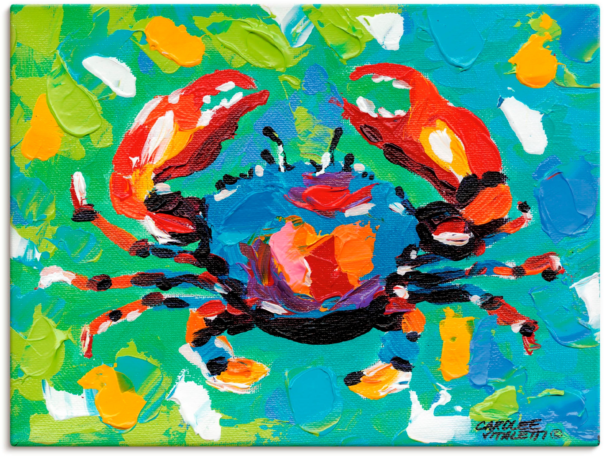 Black Friday Artland BAUR Wandaufkleber Größen in Wandbild oder (1 St.), versch. Krabbe Poster Leinwandbild, | als Wassertiere, I«, Alubild, »Strand