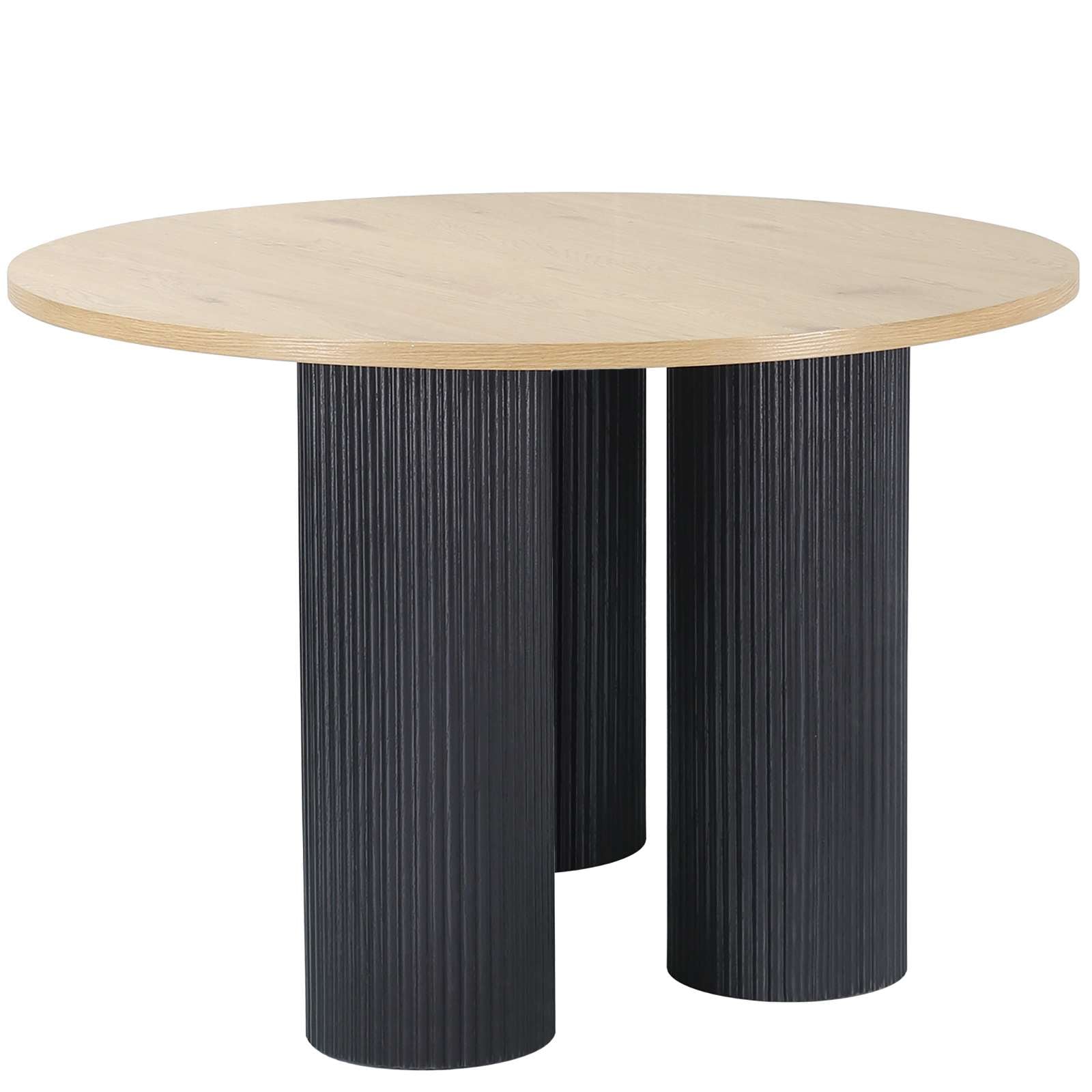 OTTO home Esstisch "Mandan" rund, 110x110 cm, 25 cm runde Beine mit Rillens günstig online kaufen
