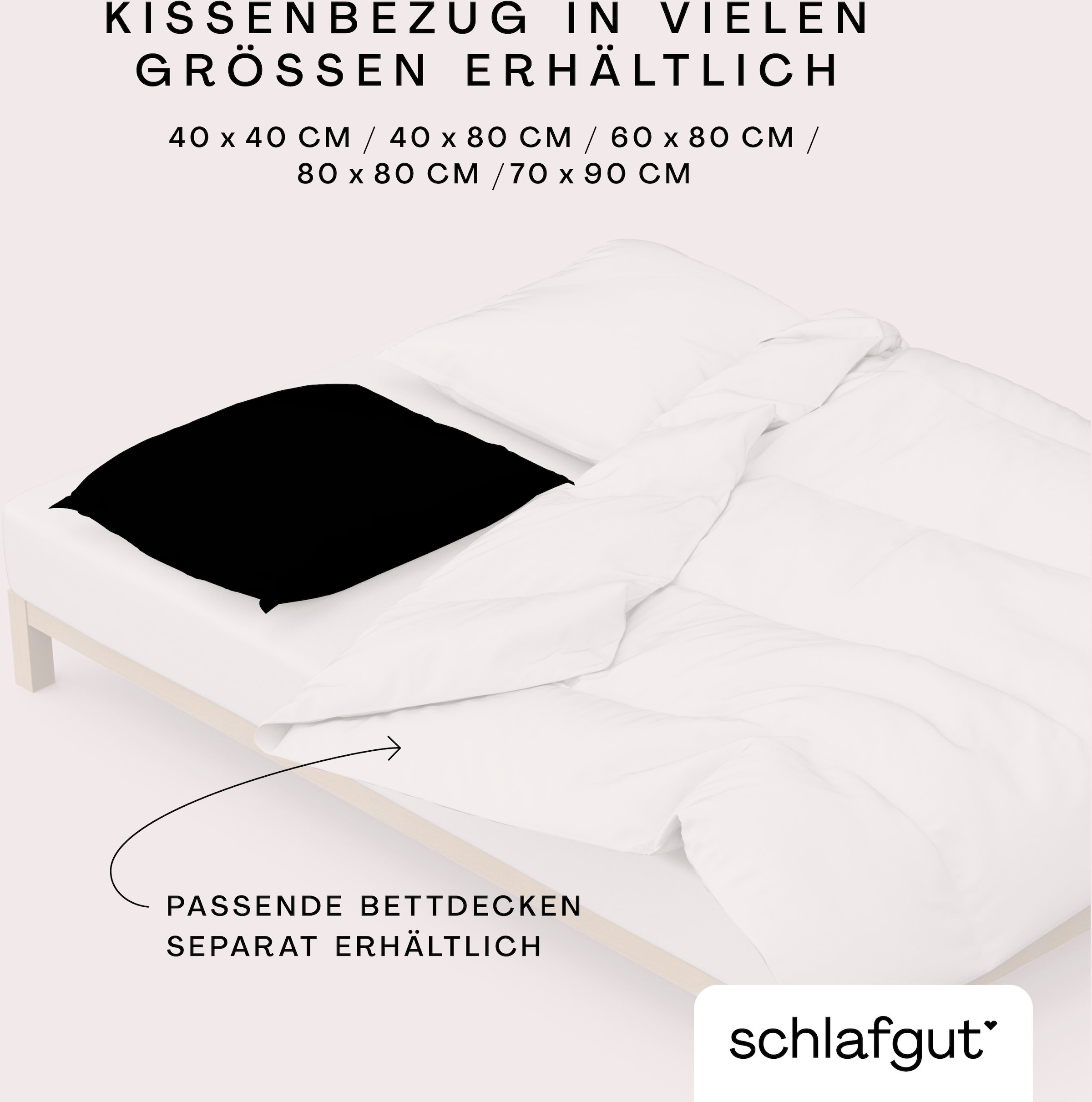 Schlafgut Kissenbezug »Premium Kissenbezug Woven Satin (1 St)« Ton-in-Ton Reißverschluss, Fadendichte von 300tc, Uni, OEKO Tex