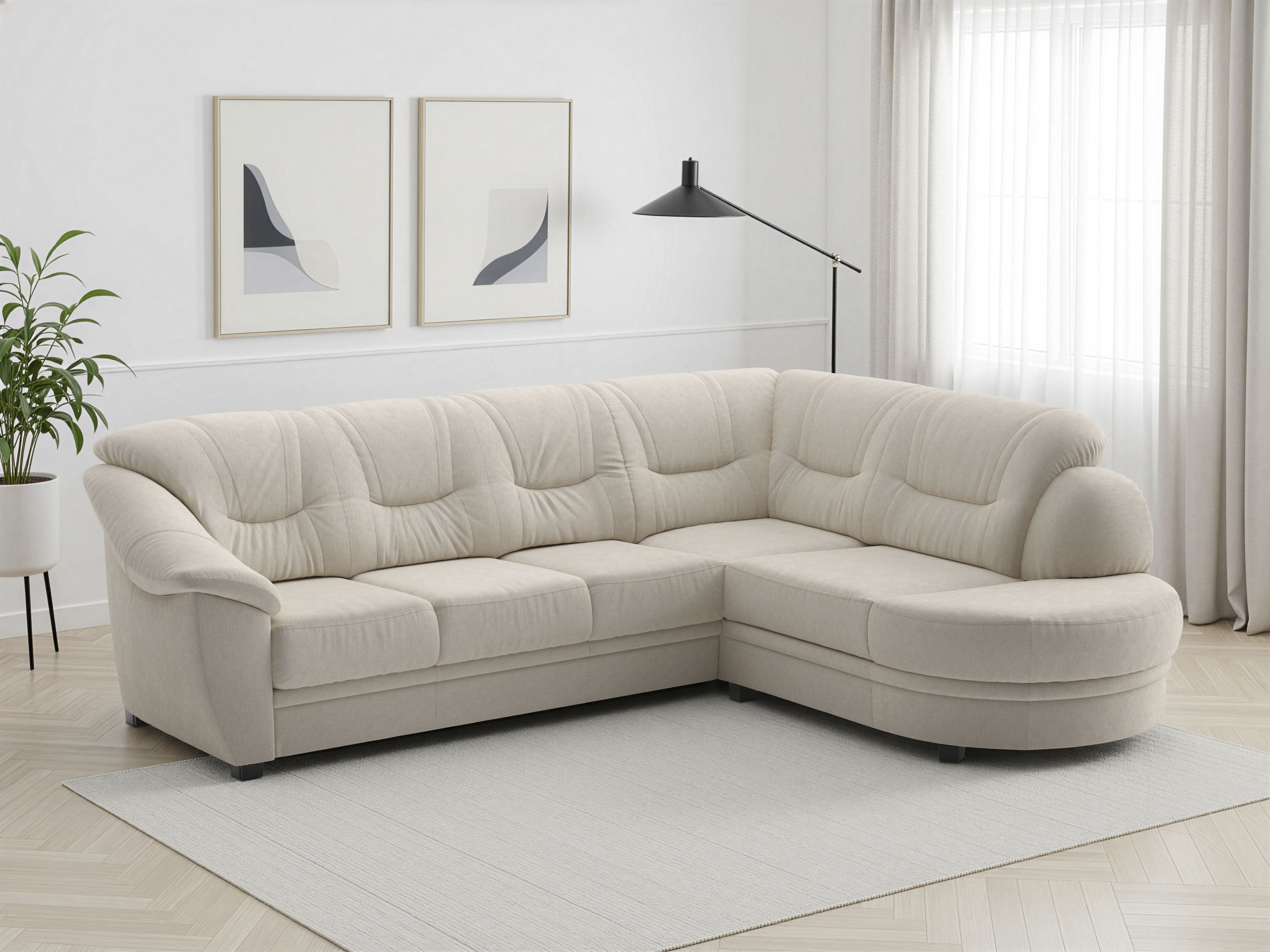 sit&more Ecksofa "Savona L-Form, B: 267 cm, Couch mit Federkern, Komfortsitzhöhe 46 cm" optional mit Schlaffunktion