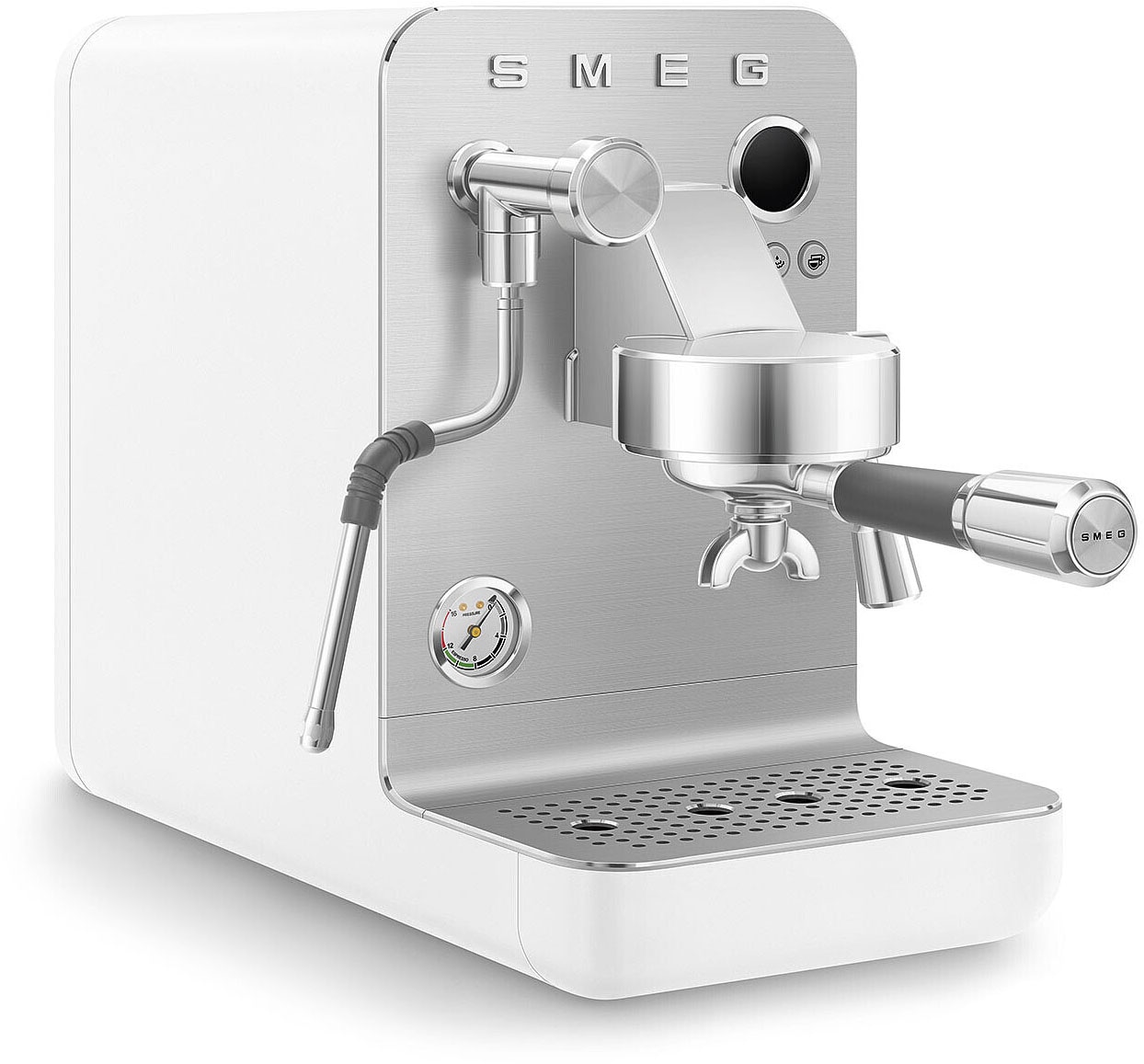 "SMEG Espressomaschine ""EMC02BLMEU"", weiß (weiß, matt), B:28,8cm H:54,5cm T:55,5cm, Kaffeemaschinen, Mini Pro, Espressomaschine"