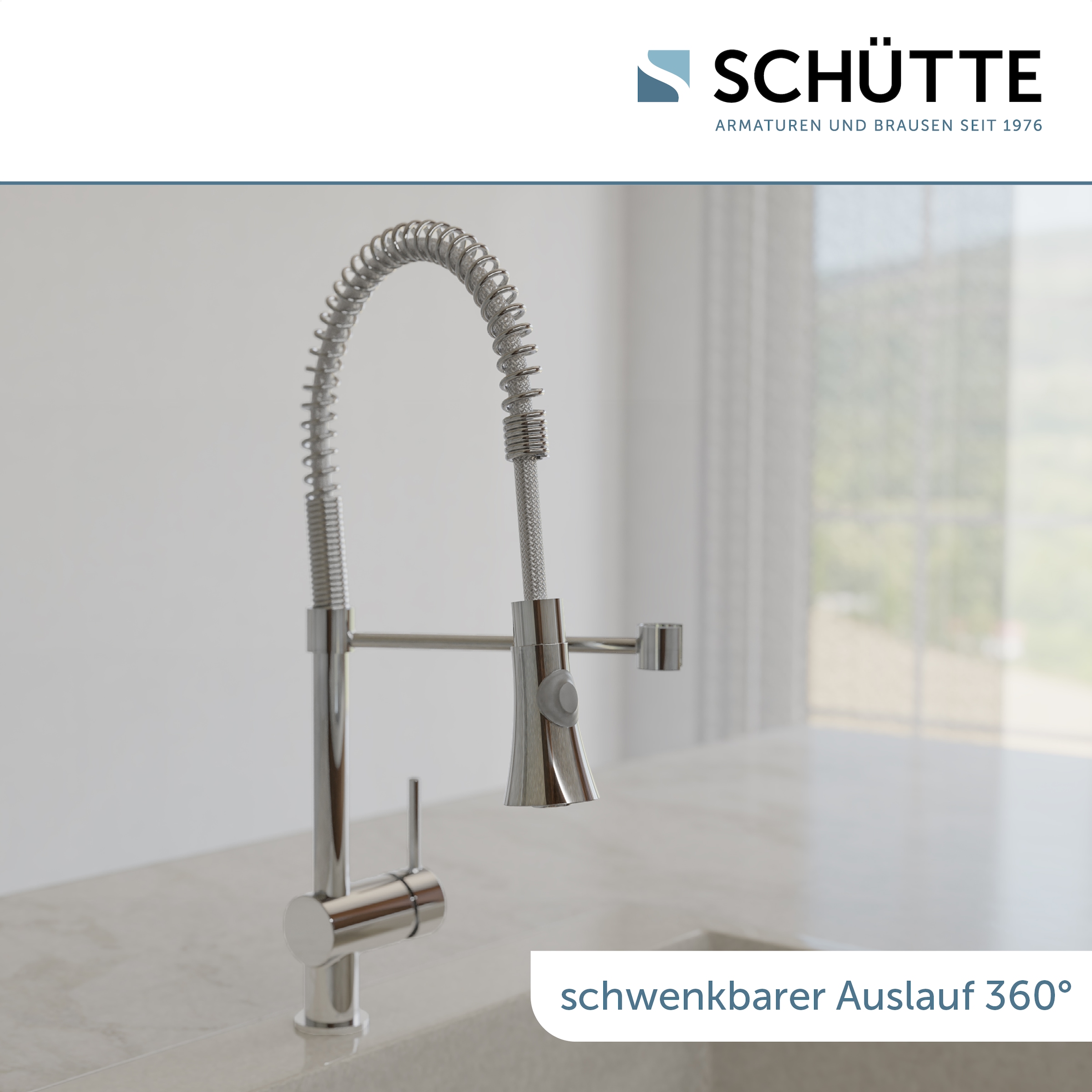 Schütte Spültischarmatur »CORNWALL« Niederdruck Armatur Küche, Wasserhahn ausziehbar, Mischbatterie, Chrom