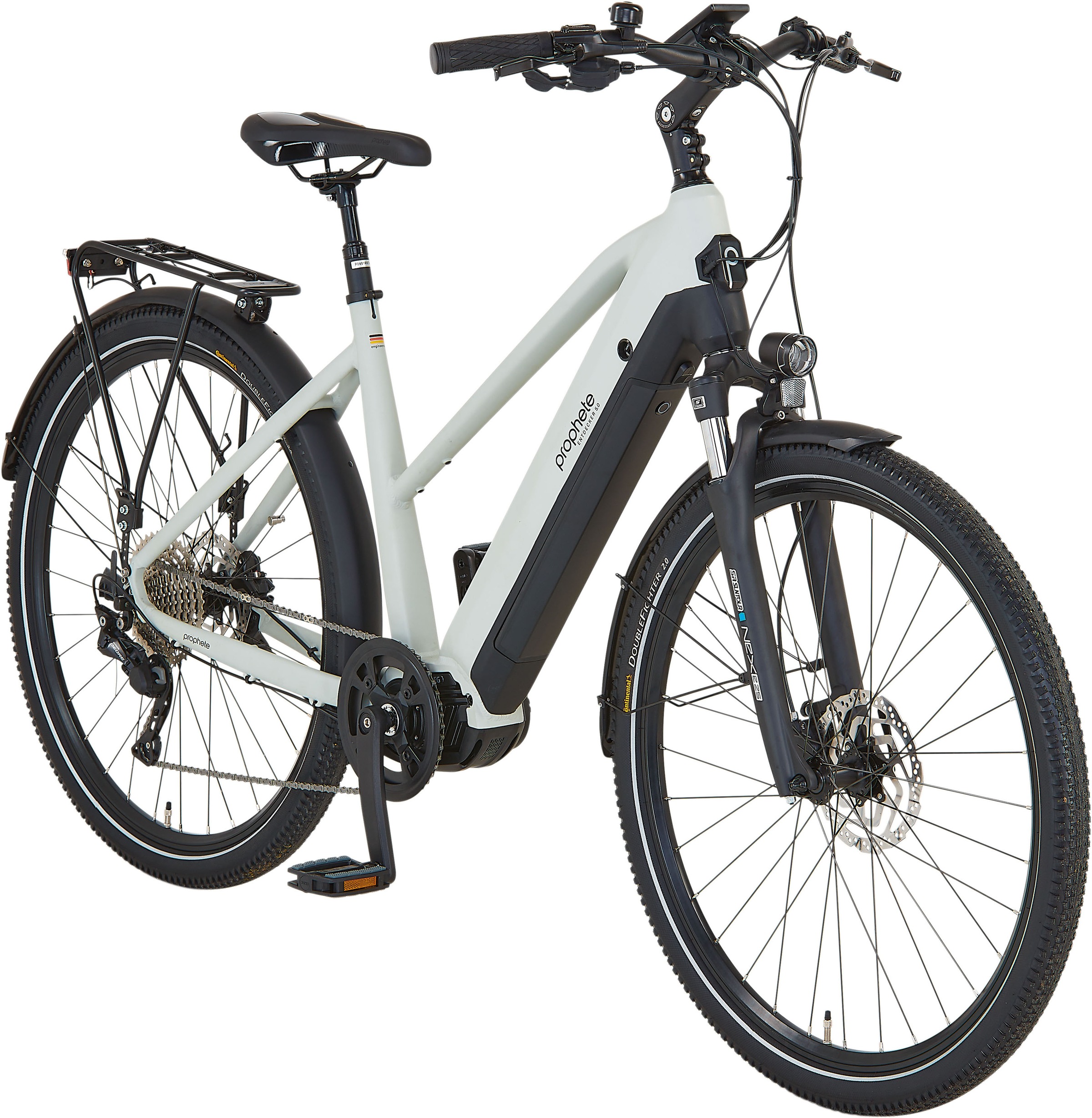 Prophete "Entdecker 5.0" 10 Gang Shimano Deore Schaltwerk Kettenschaltung Mittelmotor 250 W Pedelec, Elektrofahrrad für Damen