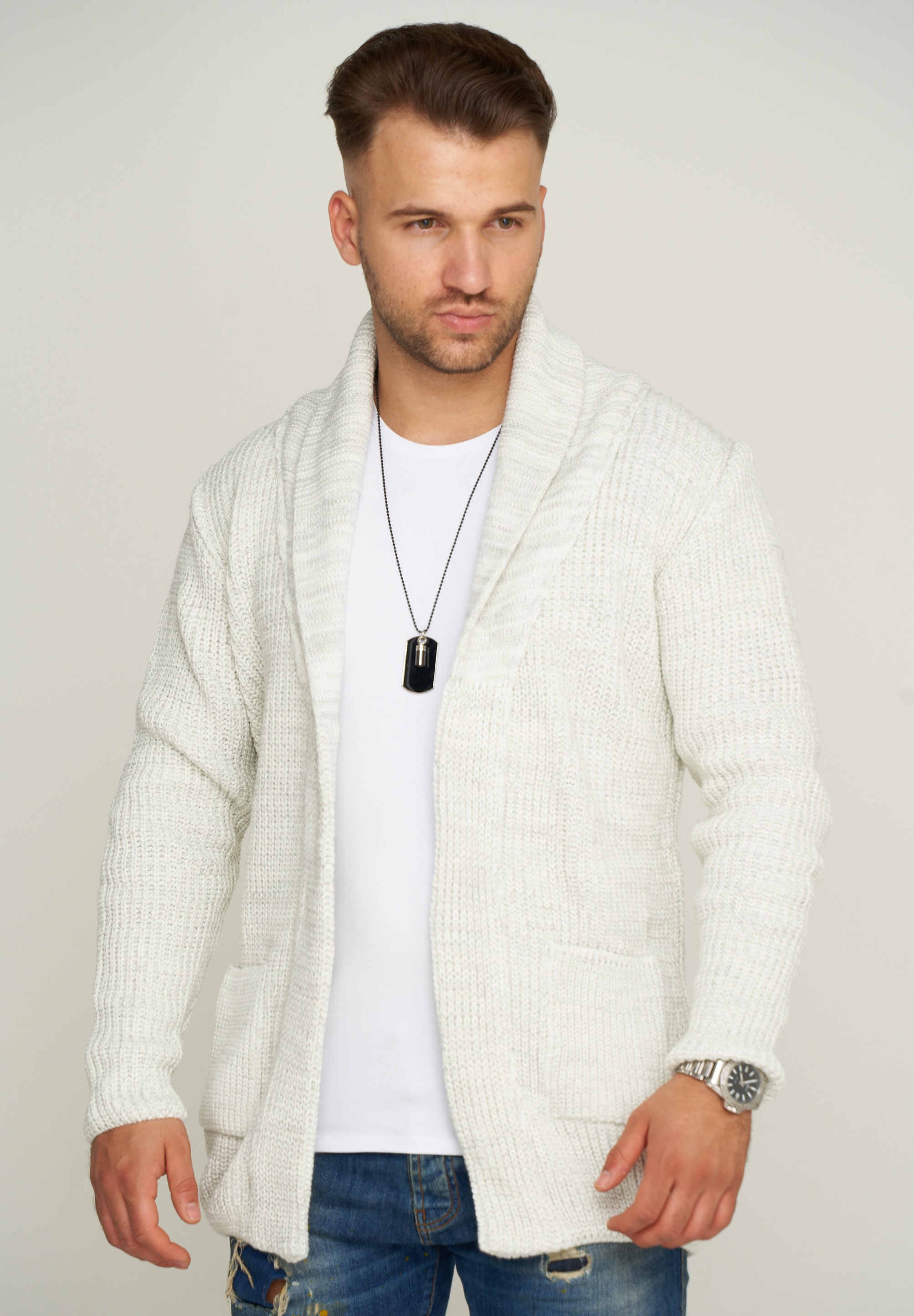 behype Strickjacke "MKCARDY45", mit Schalkragen günstig online kaufen