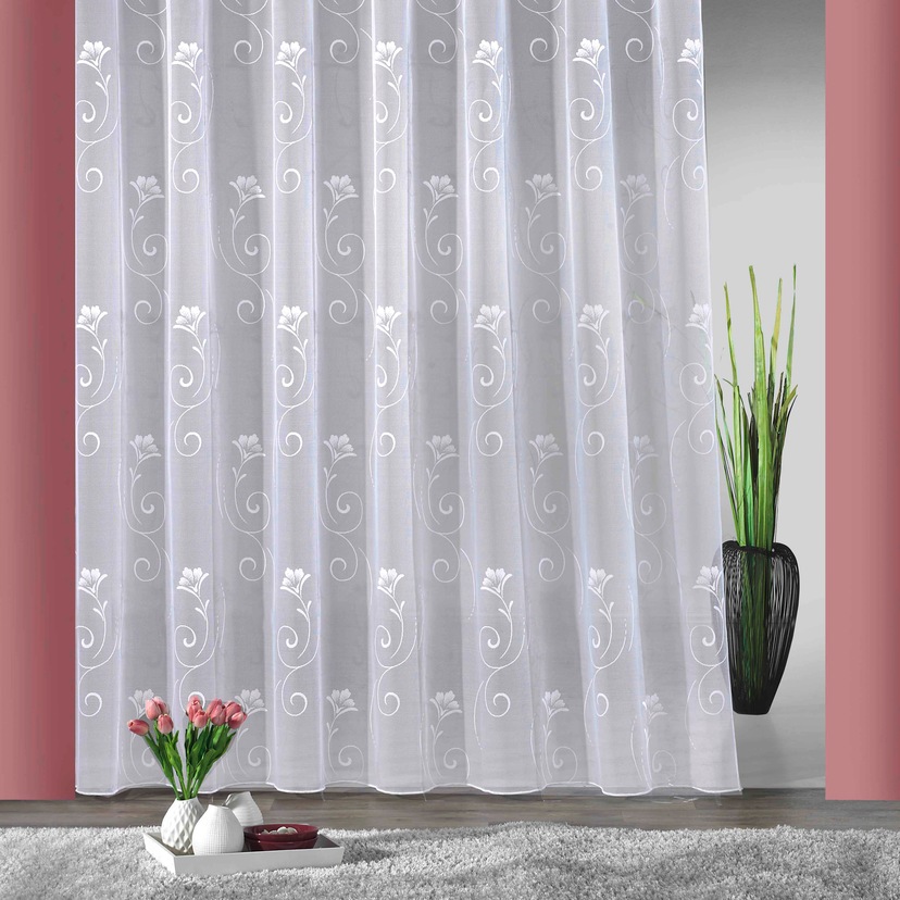 Bleibandabschluss Allover, BAUR Gardine St.), halbtransparent, bestellen »Mia«, Store, (1 bedruckt, Weckbrodt Voile, |