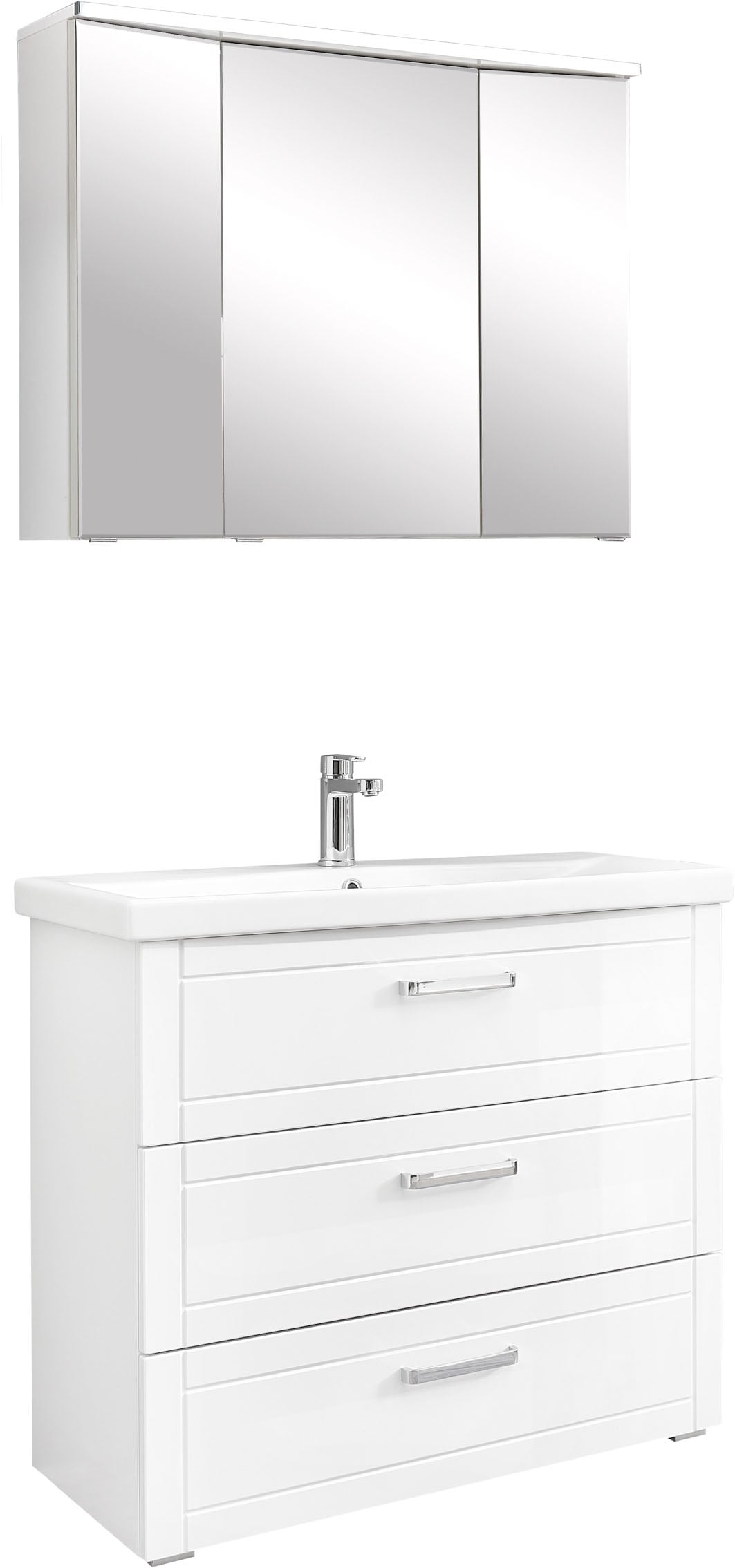 Saphir Badmöbel-Set "Serie 3007,Waschtisch mit Spiegelschrank" 3 Stk. tlg.