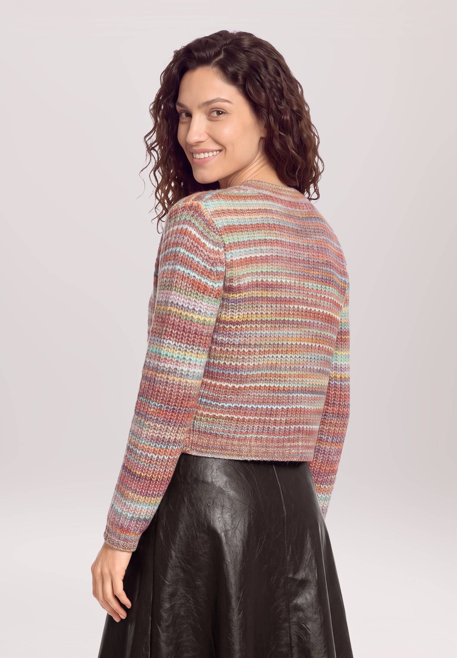 Cartoon Strickjacke »Damen mit Rundhalsausschnitt« 1