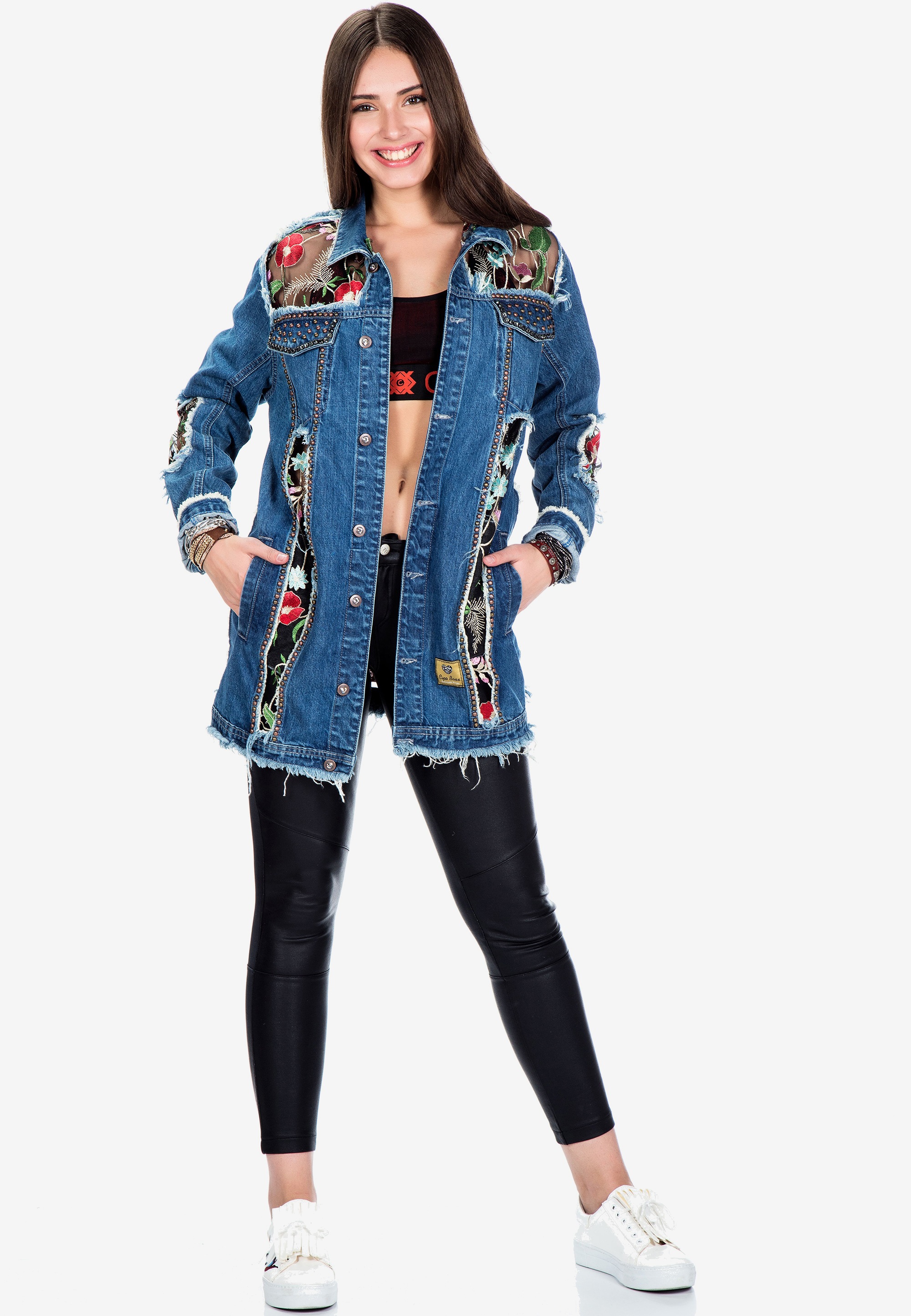 Cipo & Baxx Jeansjacke, mit extravagantem Rückendesign