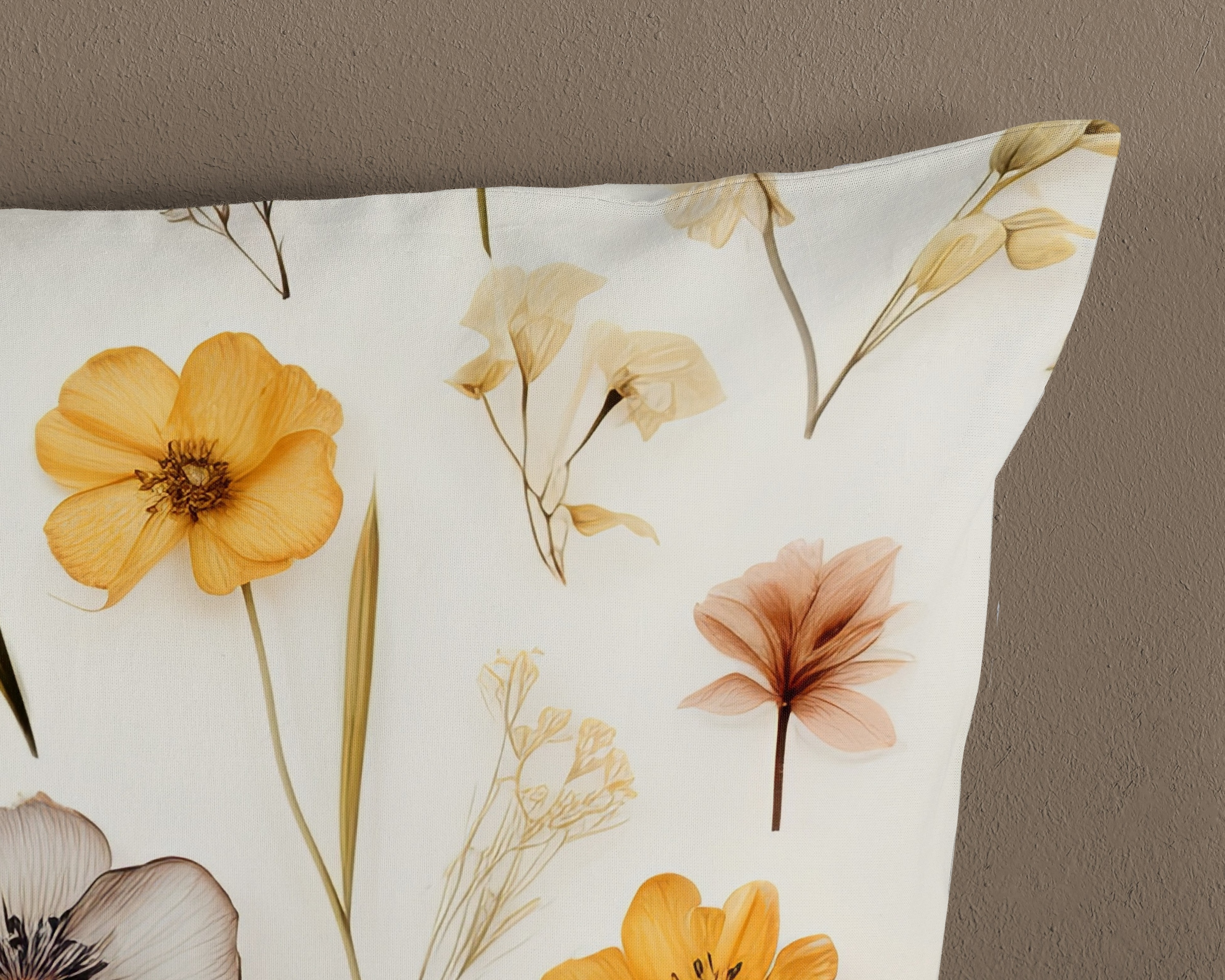 good morning Wendebettwäsche »Lara«, 100% Baumwolle, Renforcé, Reißverschluss, Wendeoptik, Blumen, Sand